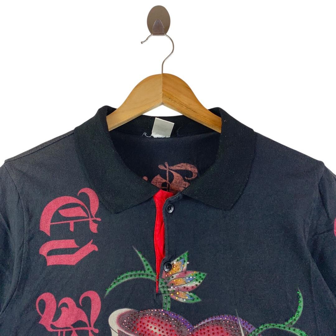 Christian Audigier ED HARDY by CHRISTIAN AUDIGIER skull printed polo tee Size US XS / EU 42 / 0 - 2 Thumbnail