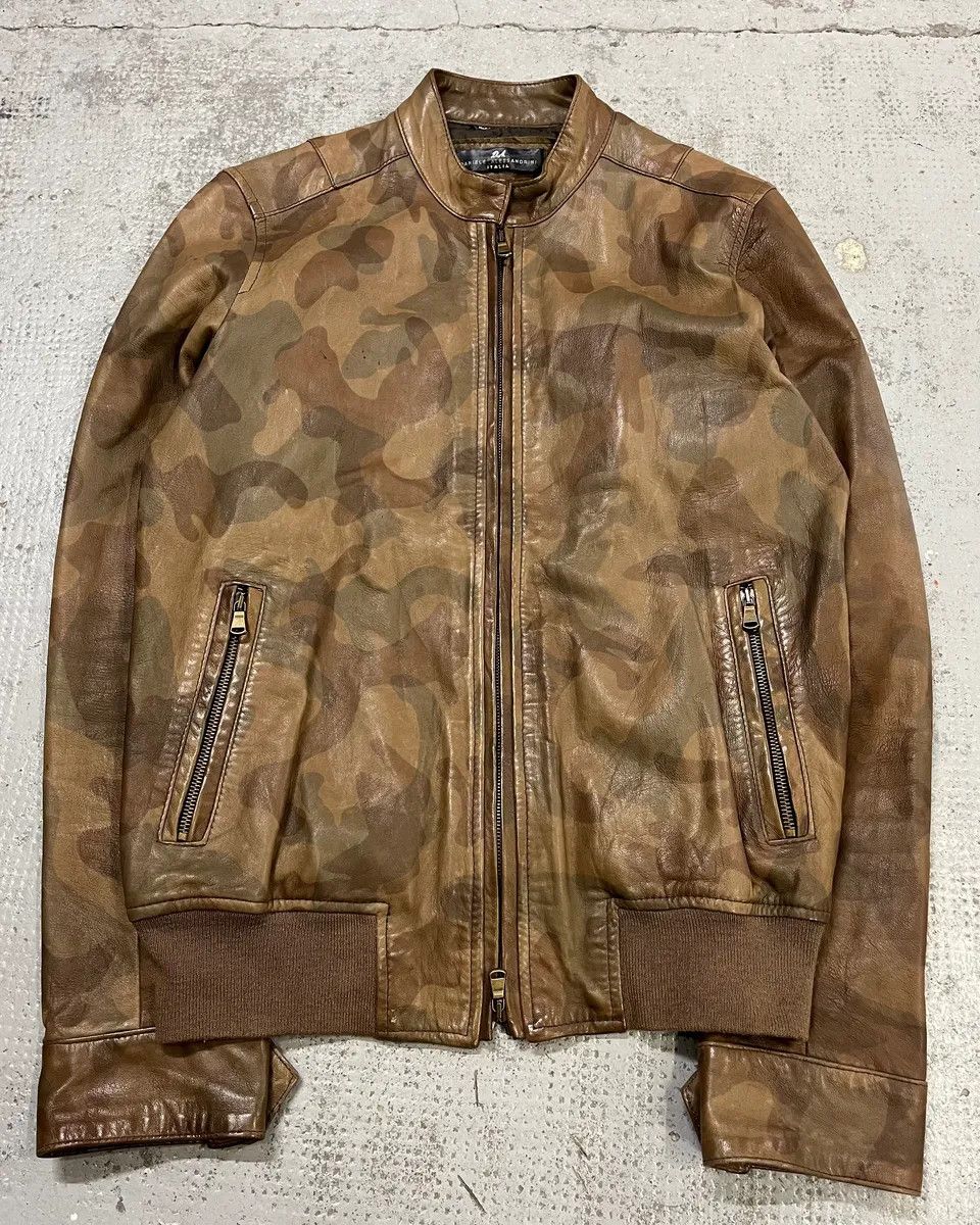 Daniele Alessandrini Daniele Alessandrini Brown Camo Leather Jacket Size US S / EU 44-46 / 1 - 4 Thumbnail