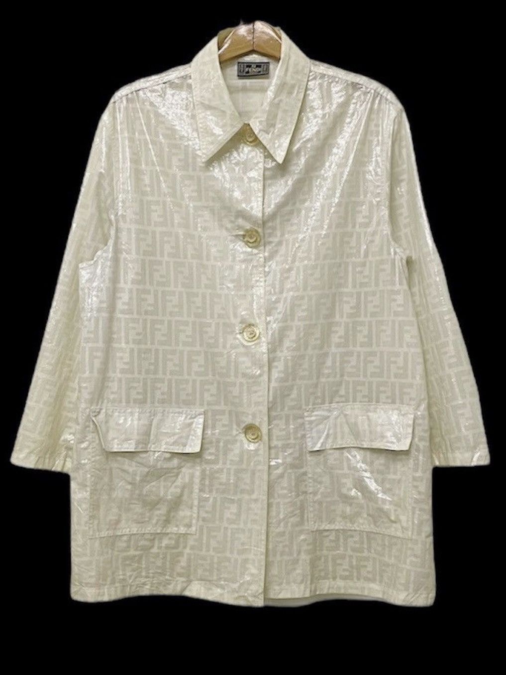 Fendi 🔥 FENDI MOTFI WHITE TRANSPARENT VINTAGE JACKET Size US M / EU 48-50 / 2 - 1 Thumbnail