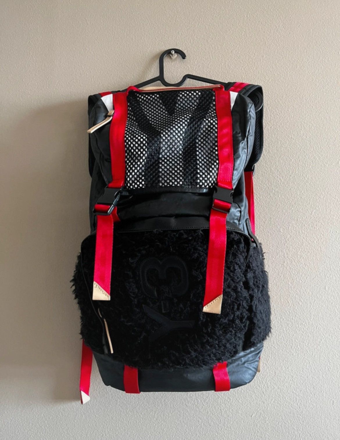 Yohji Yamamoto Y-3 Backpack Yohji Yamamoto Sheepskin Black Fall/Winter 2014 Size ONE SIZE - 2 Thumbnail