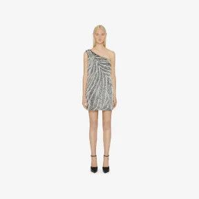 Givenchy o1srvl11e1124 One Shoulder Dress in Shinny Gun Metal Size XXS / US 00 / IT 34 - 2 Thumbnail