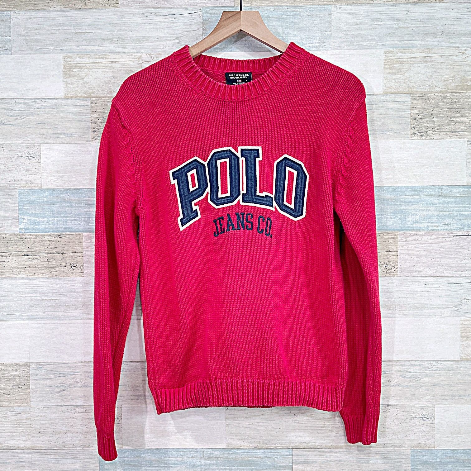 POLO Ralph Lauren Sport Logo Chunky Knit Sweater Medium