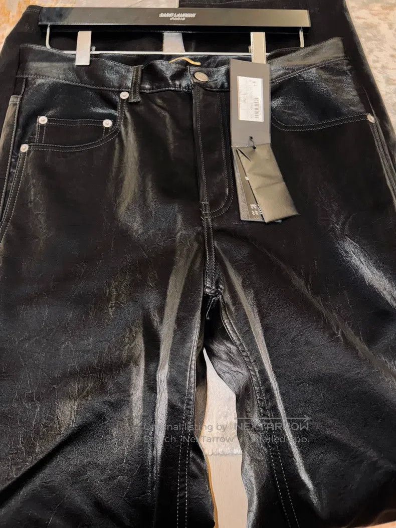Saint Laurent Paris Saint Laurent Paris Brown Leather Flared Pants with Ripple Size US 28 / EU 44 - 2 Thumbnail