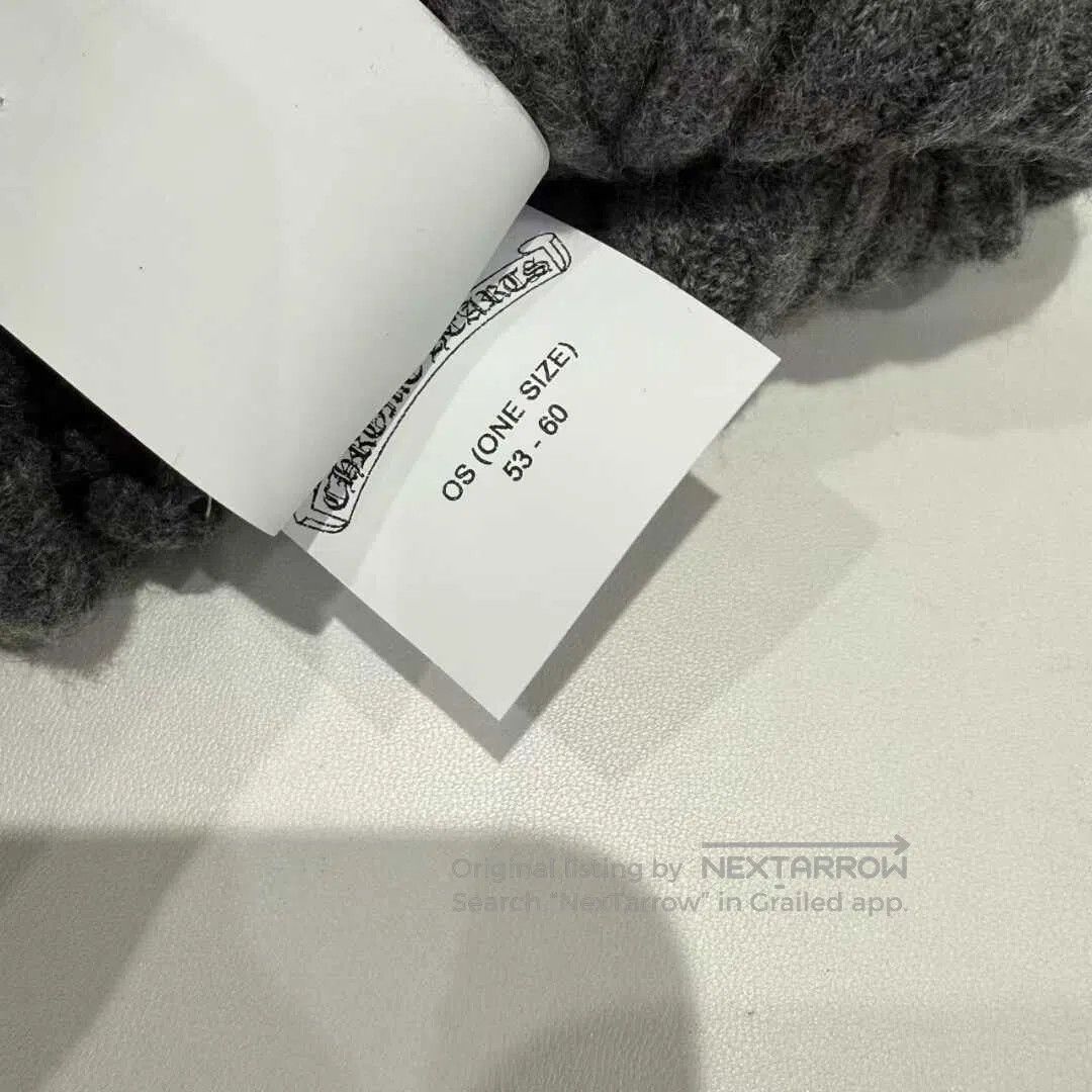 Chrome Hearts gray knitted cross flower beanie hat. Size ONE SIZE - 6 Thumbnail