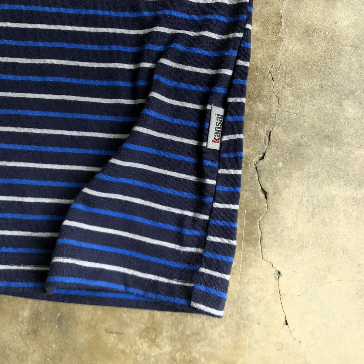 Japanese Brand 2000s Kansai Yamamoto Japan Pocket Stripe T-shirt Size US L / EU 52-54 / 3 - 5 Thumbnail
