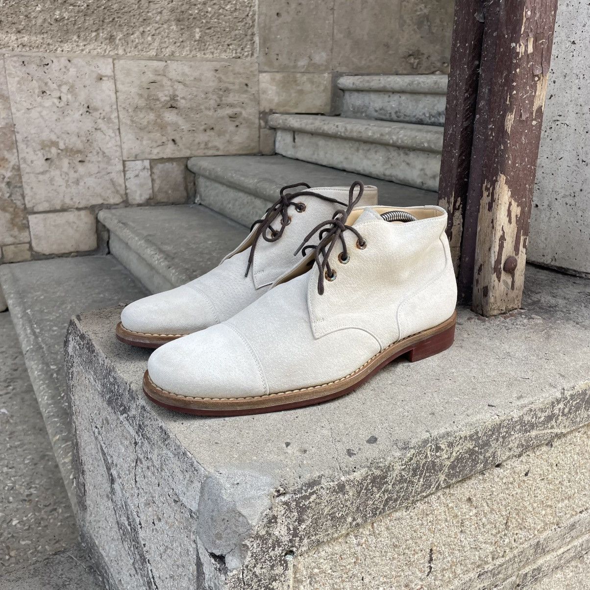 Balenciaga Balenciaga Cream White Suede Desert Boots Size US 11 / EU 44 - 2 Thumbnail