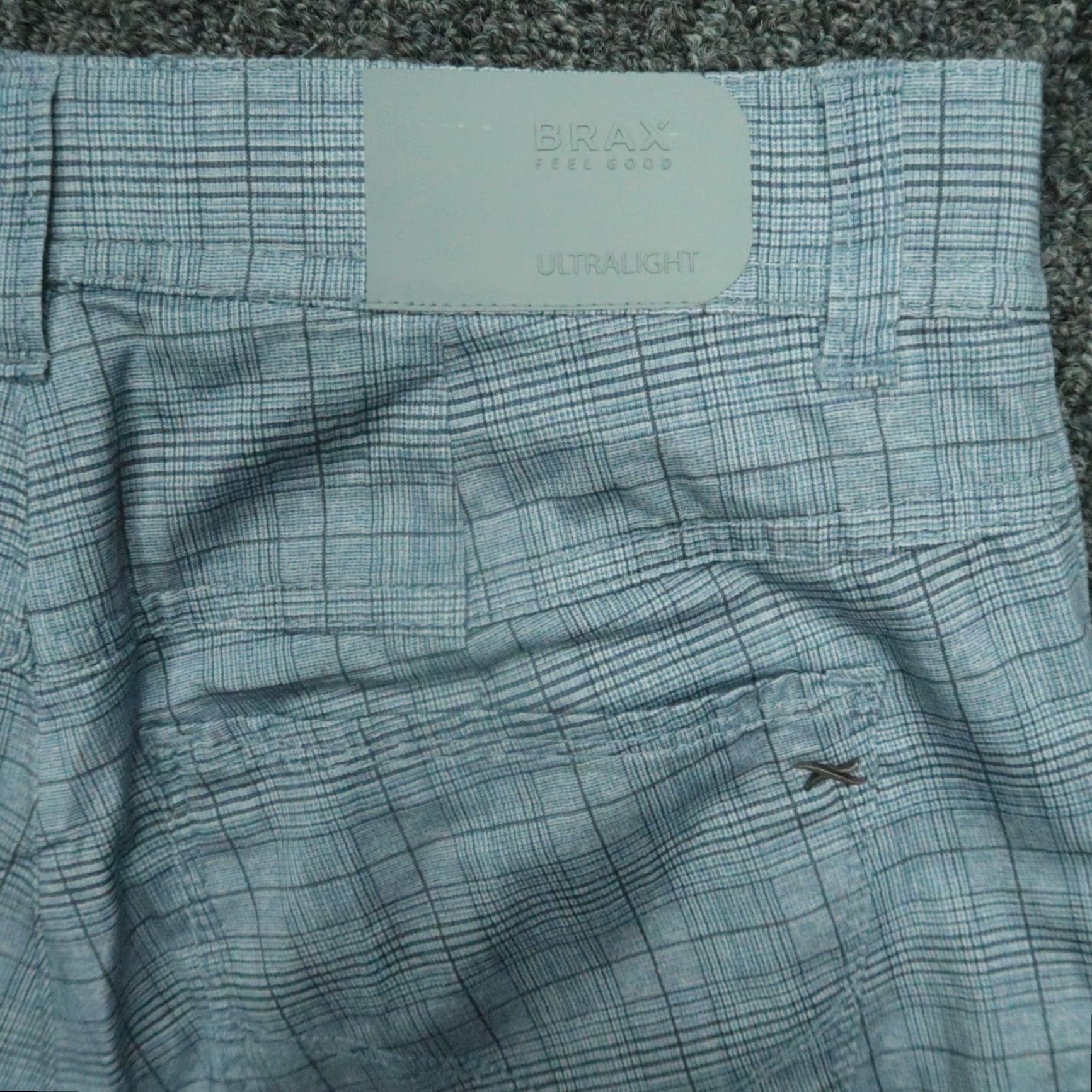 BRAX BRAX Chino Pants Men 28x29 Blue Plaid Ultralight Stretch 5-Pocket Regular Fit Size US 28 / EU 44 - 6 Thumbnail