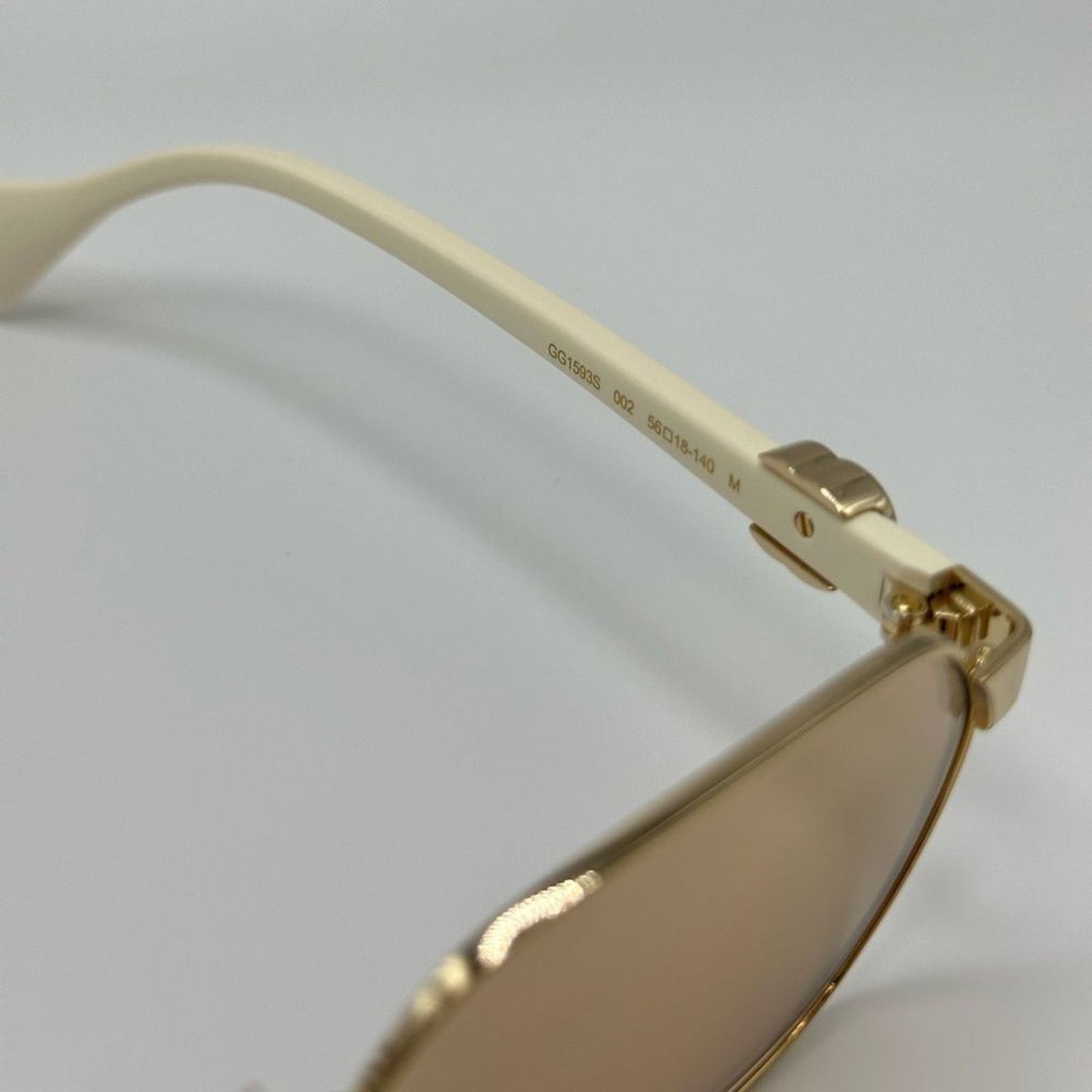 Gucci BRAND NEW GUCCI GG1593S 002 Gold/Ivory/Pink Women Sunglasses Size ONE SIZE - 4 Thumbnail