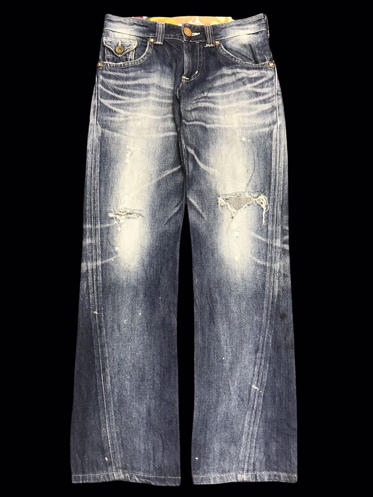 Edwin EDWIN DISTRESSED STONEWASH TWISTED LEG DENIM F145 Size US 32 / EU 48 - 1 Thumbnail