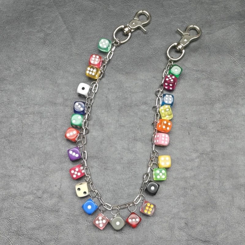 Japanese Brand Colourful Dice Pants Chain Size ONE SIZE - 2 Thumbnail
