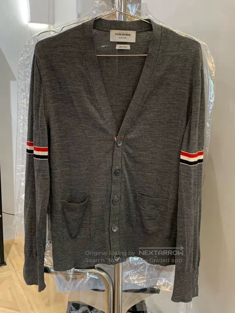 Thom Browne Thom Browne Classic Four-Stripe Crew Neck Knit Sweater Size US S / EU 44-46 / 1 - 1 Thumbnail