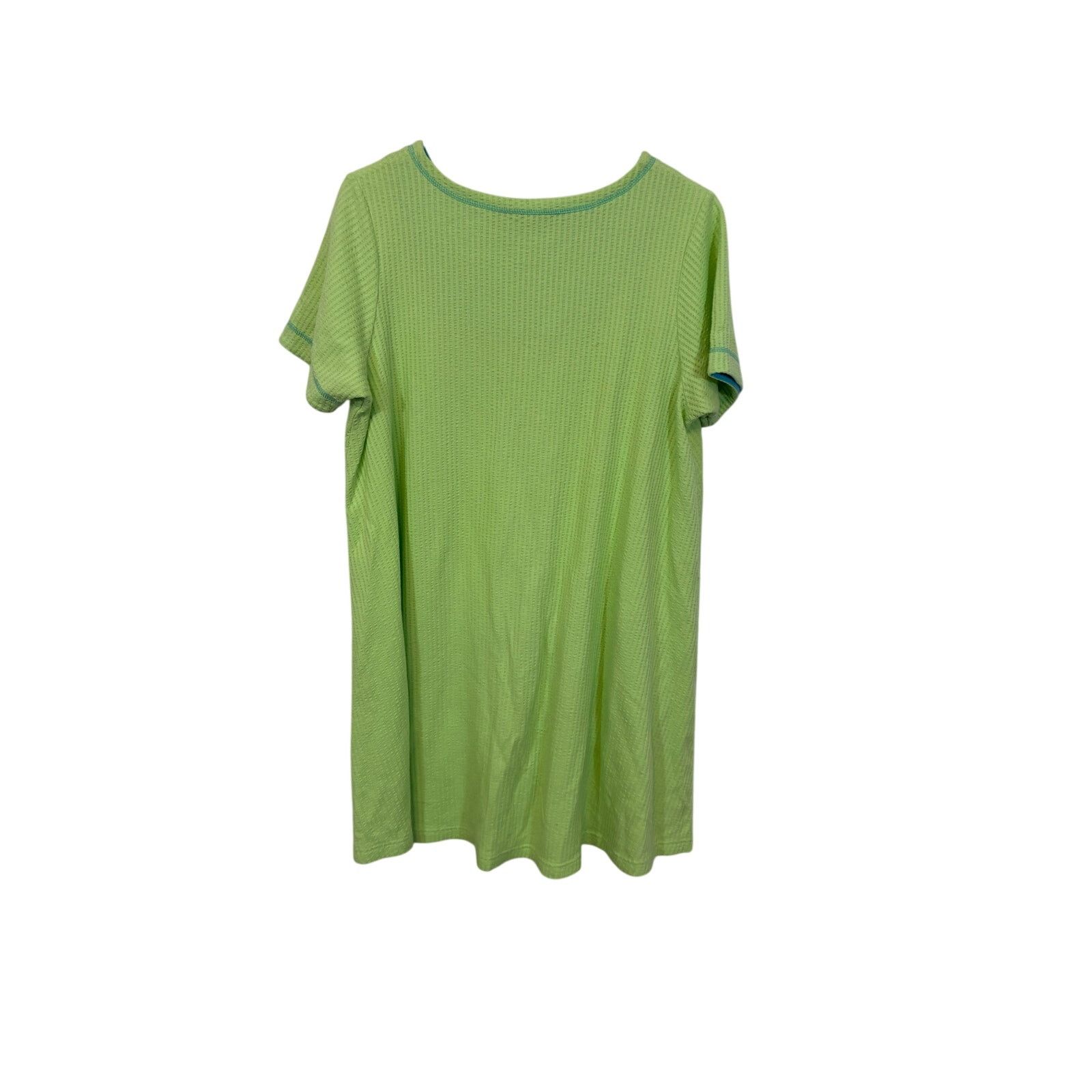 Other Stan Herman Pastel Green Quilt Waffle Knit Prairie Nightgown Size ONE SIZE - 6 Thumbnail