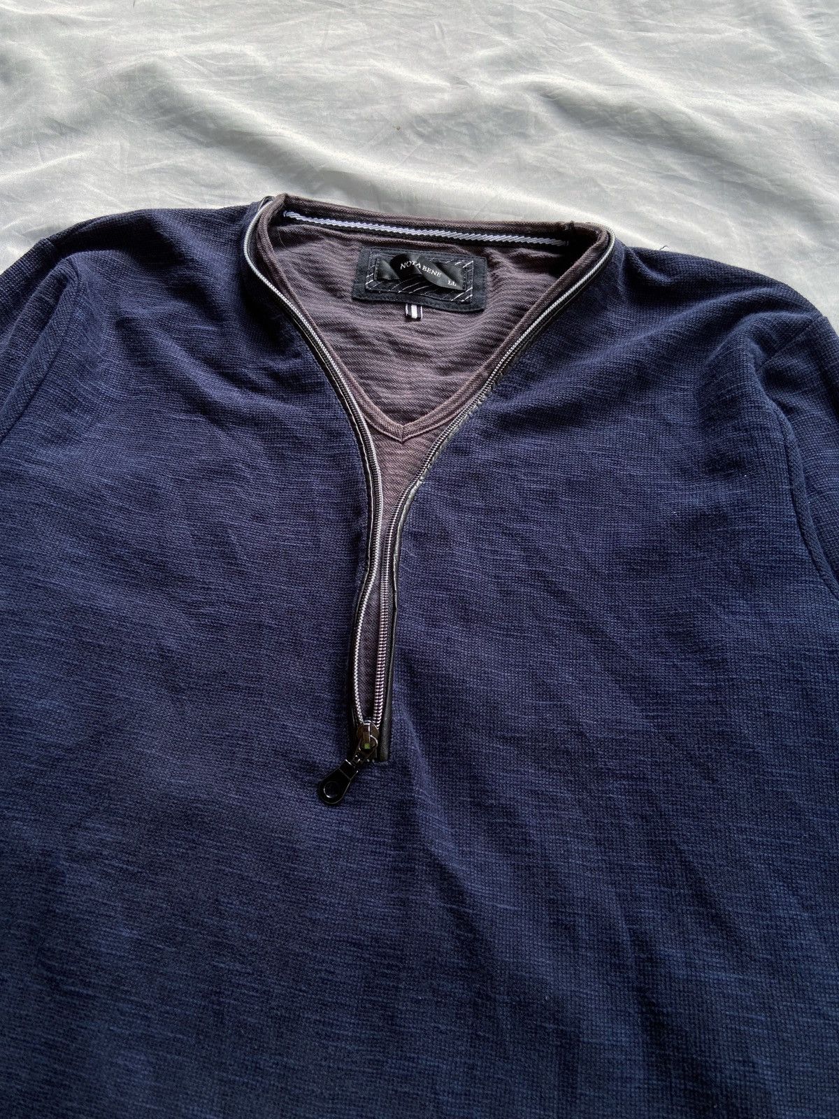 Japanese Brand NOTA BENE DOUBLE LAYER ZIP LONG SLEEVE Size US L / EU 52-54 / 3 - 3 Thumbnail