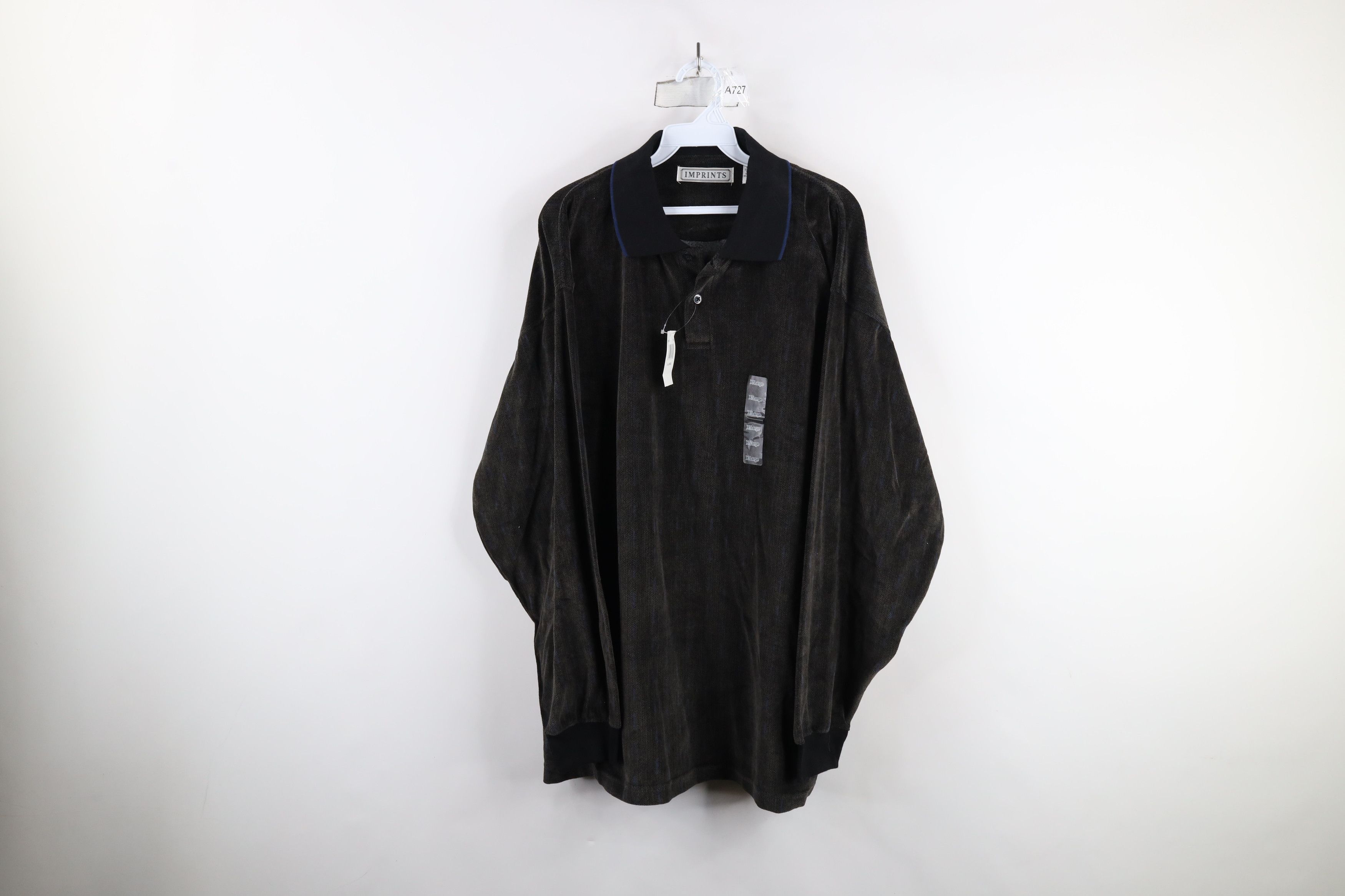 Vintage Deadstock Vintage 90s Streetwear Fleece Long Sleeve Polo Size US XL / EU 56 / 4 - 1 Thumbnail