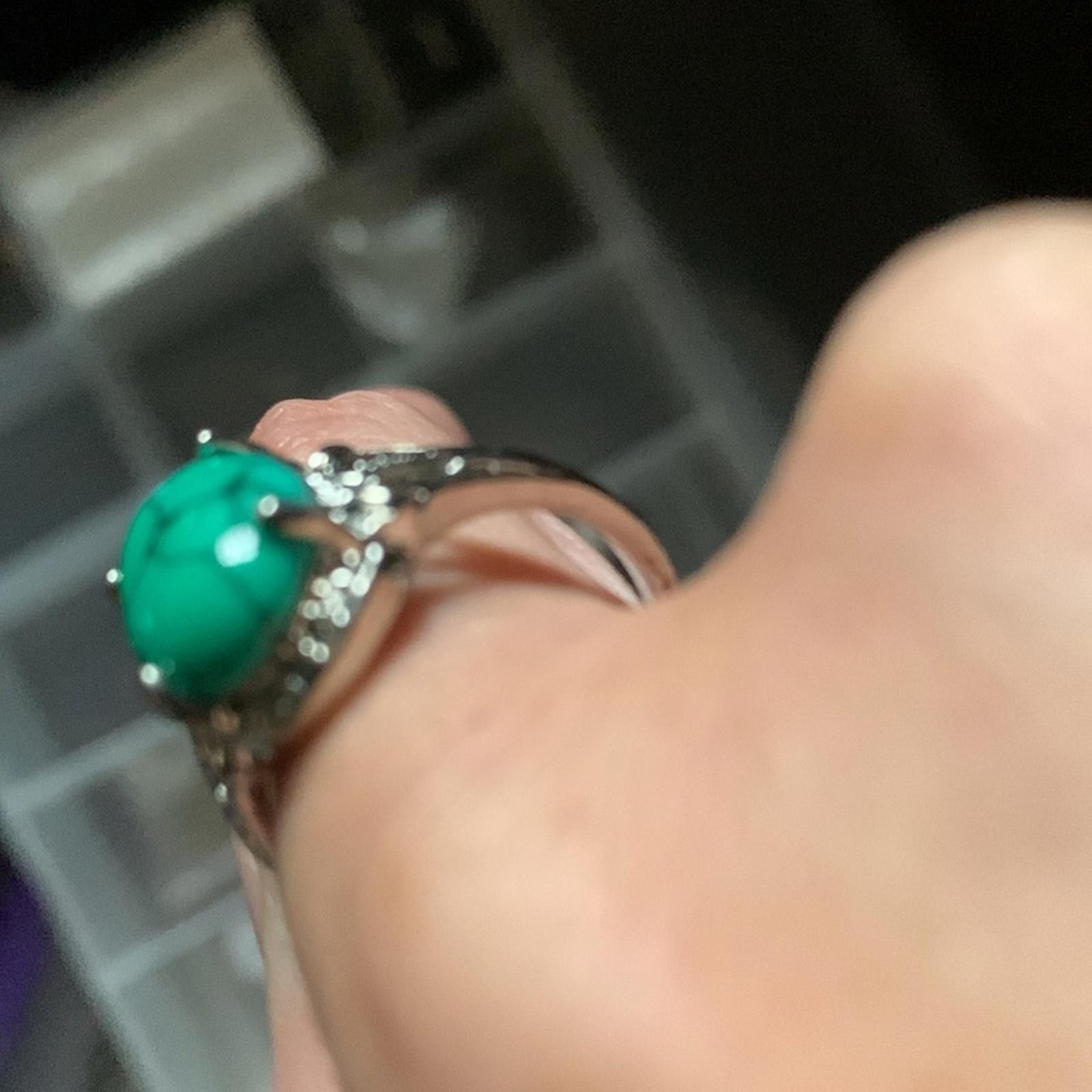 Designer Stunning Turquoise Ring Size 9- Vintage Design Size ONE SIZE - 4 Thumbnail