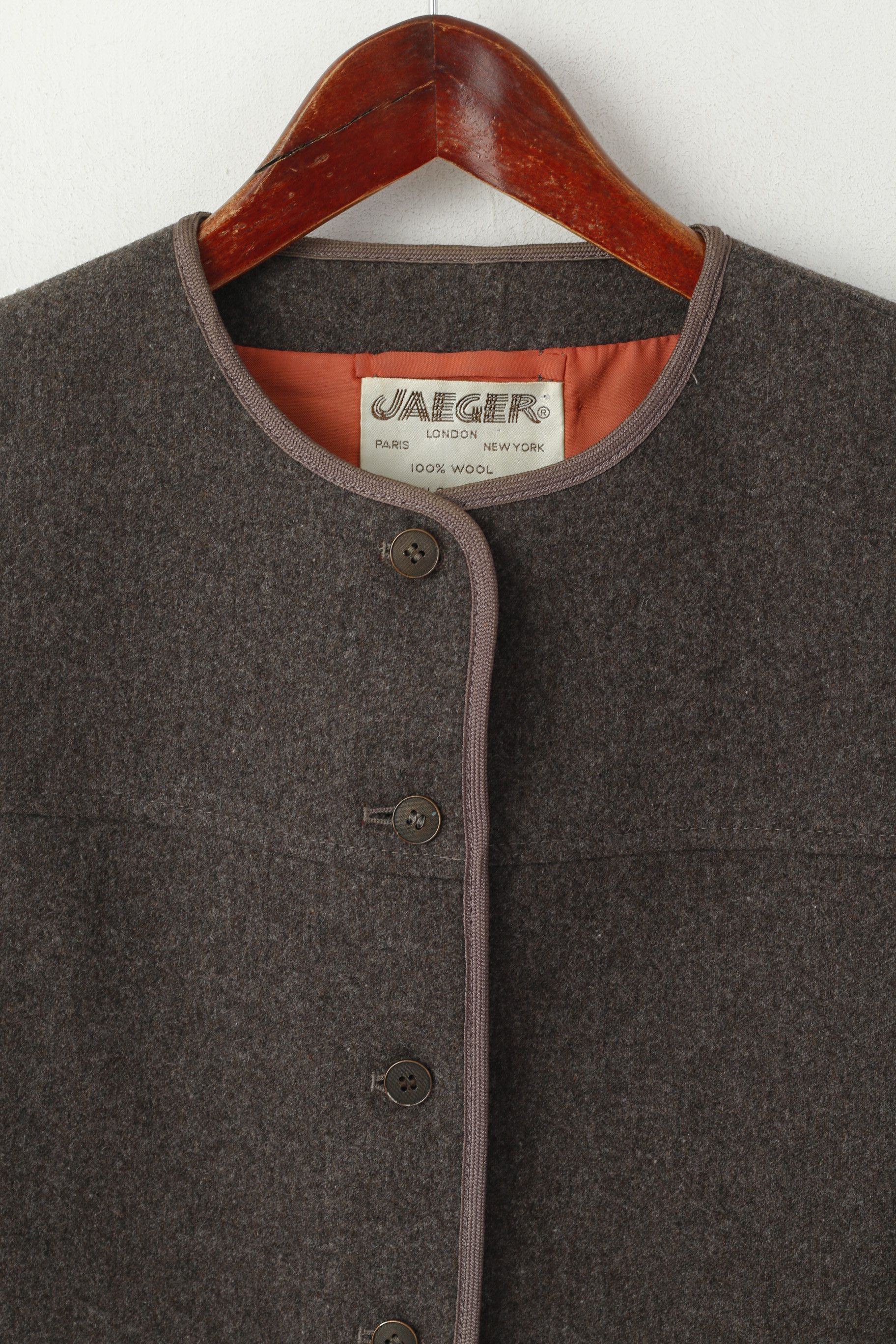Jaeger Jaeger Women 14 Blazer Grey Wool Vintage Knit 1132 Size M / US 6-8 / IT 42-44 - 3 Thumbnail