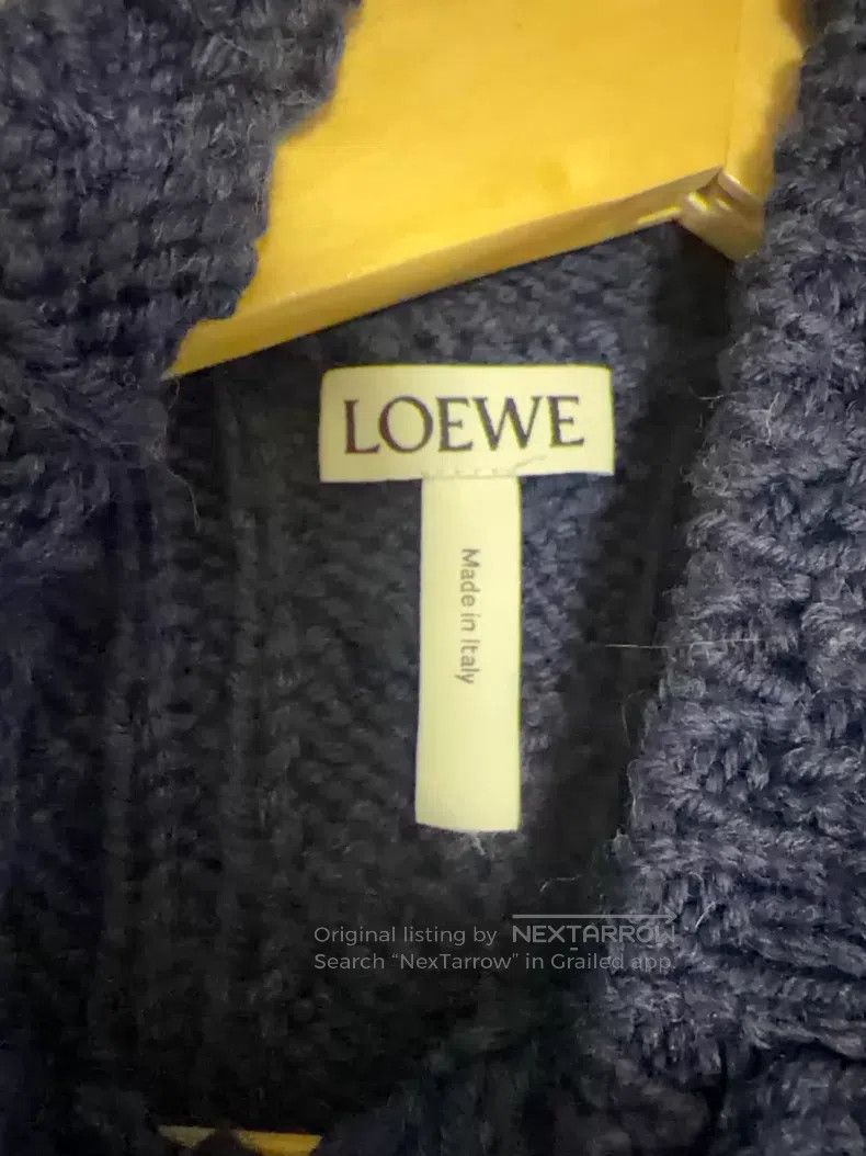Loewe Loewe Classic cable logo high neck long sleeve sweater, bl Size US XS / EU 42 / 0 - 3 Thumbnail