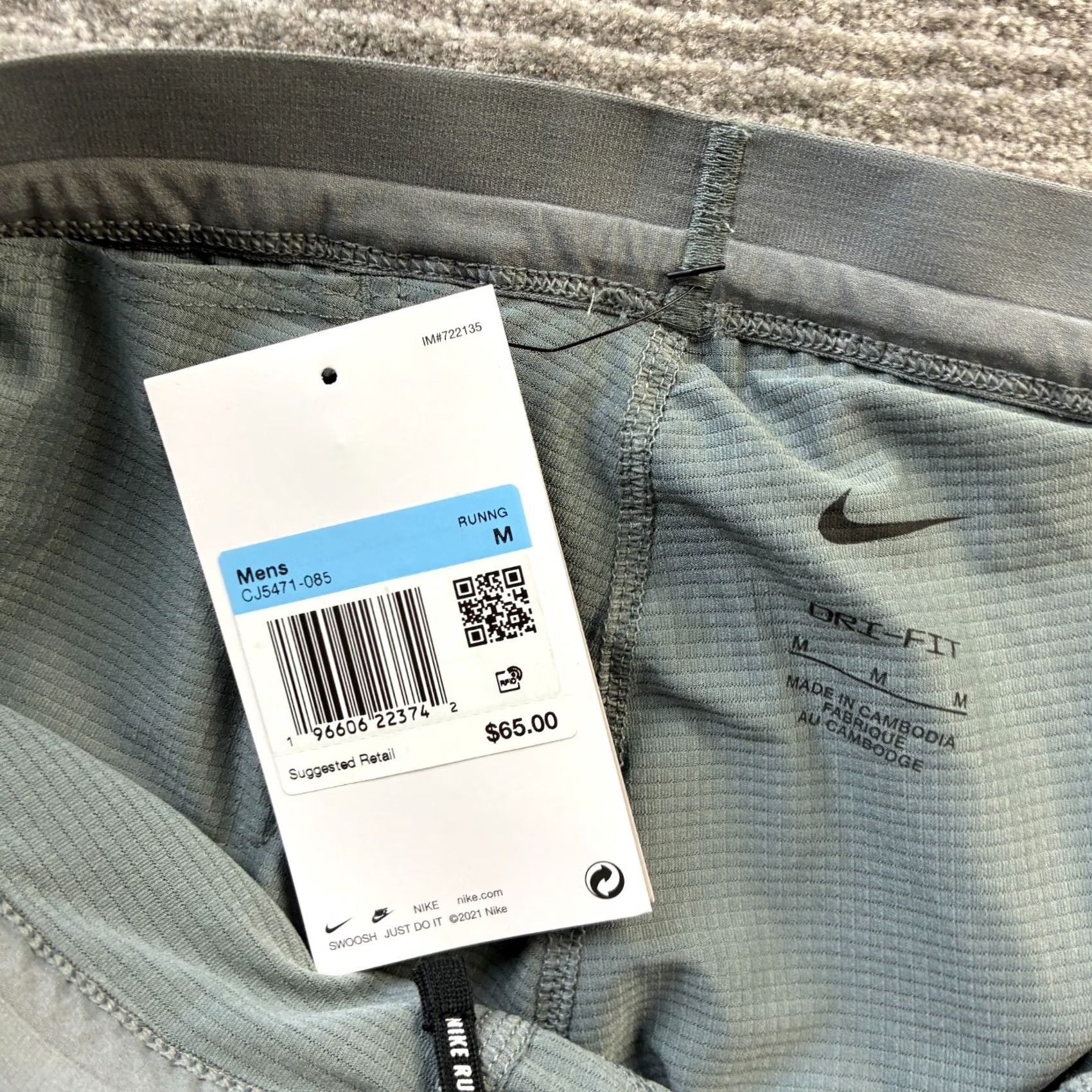 Nike Nike Mens Medium Gray Flex Stride 7" Running Shorts Lined Drawstring Size US 31 - 5 Thumbnail
