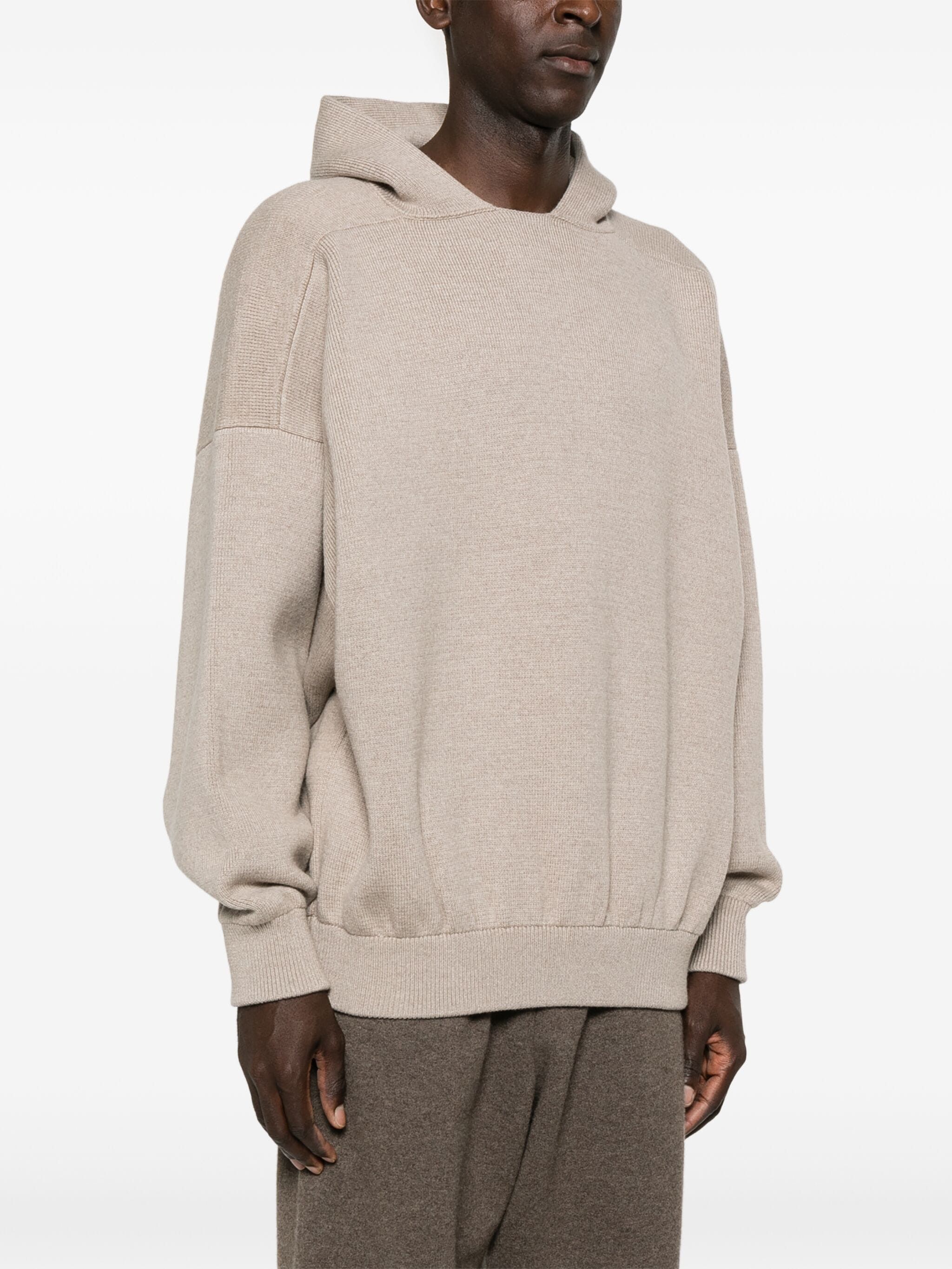 Fear of God o1s22i1n1024 Hooded Knit Sweatshirt in Beige Size US S / EU 44-46 / 1 - 3 Thumbnail