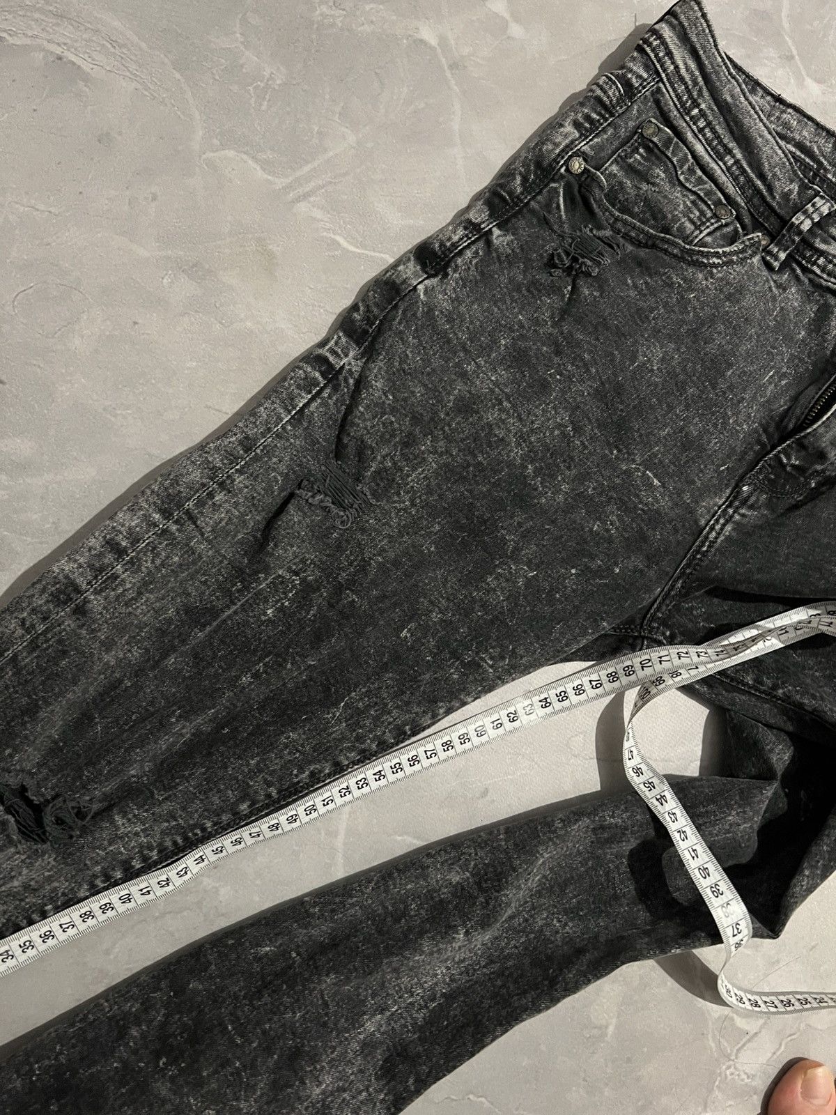 Japanese Brand Y2K Skinny Washed Faded Jeans / Tokyo Vibe Glamour / Grunge Size US 32 / EU 48 - 10 Thumbnail
