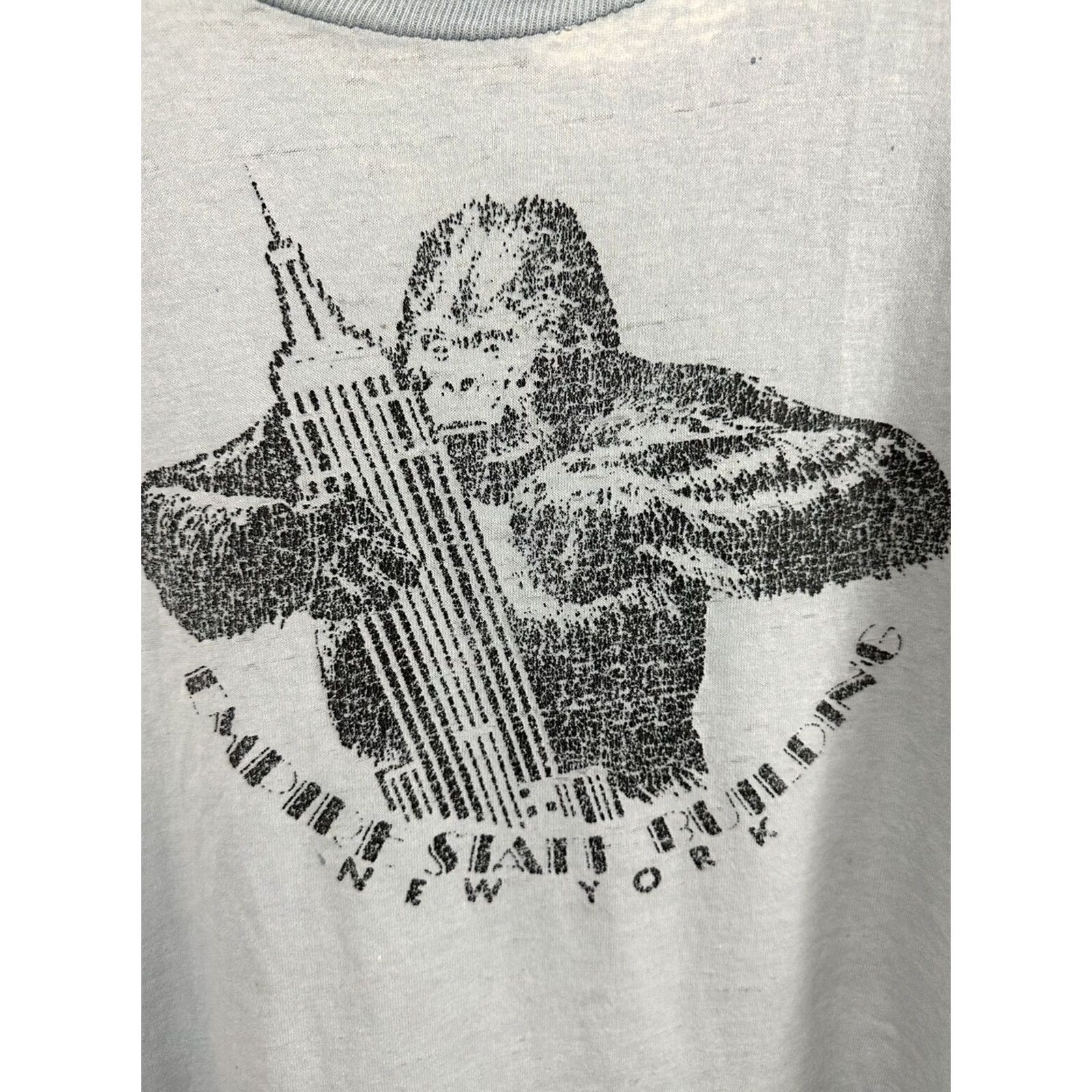 Jerzees VTG 80s Empire State New York King Kong Worn Thrashed Thin Burnout T-Shirt L Shirt Mens Blue N/A Size US L / EU 52-54 / 3 - 4 Thumbnail