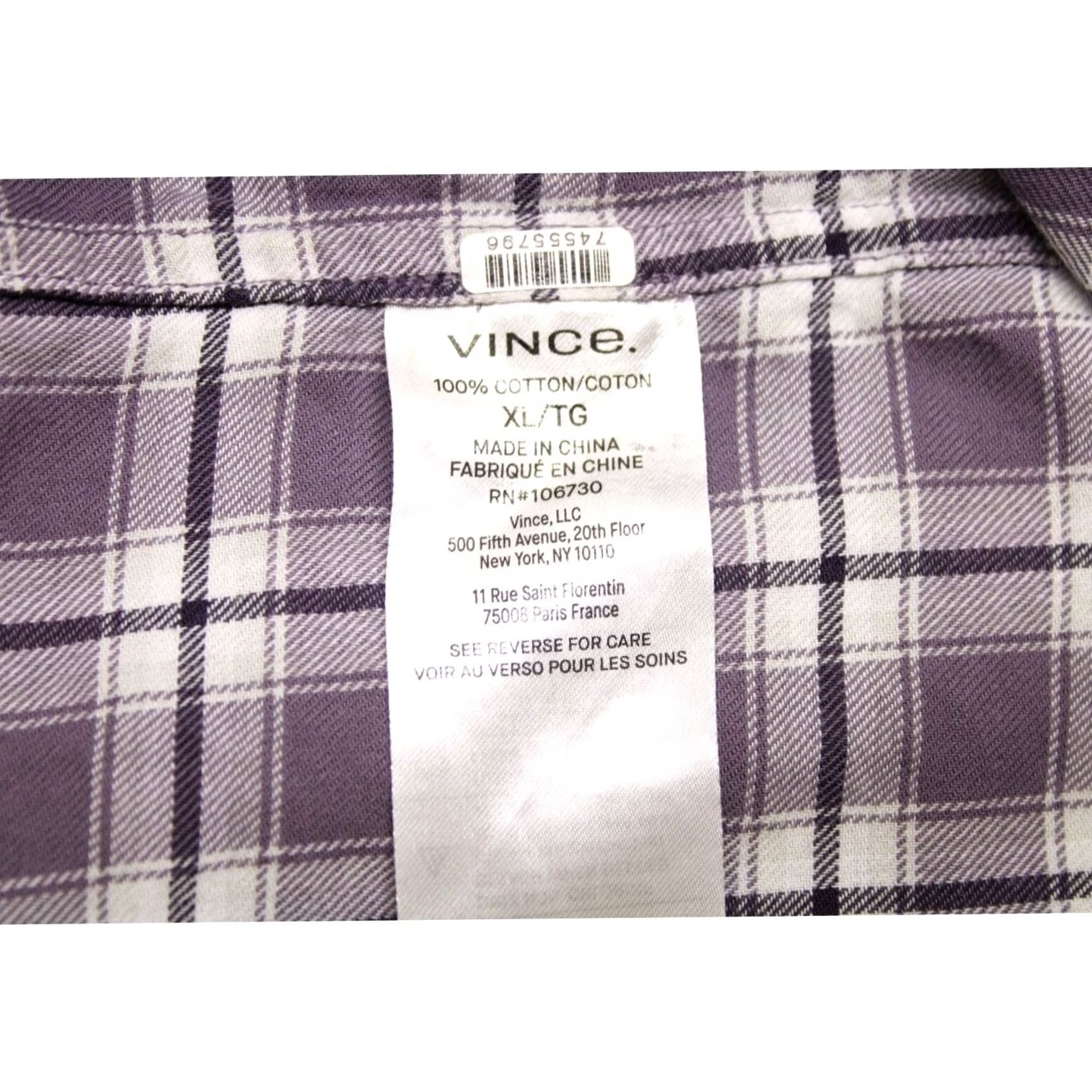 Vince Vince Men's Plaid Short Sleeve Shirt Button Down XL Multicolor Classic Designer Size US XL / EU 56 / 4 - 5 Thumbnail