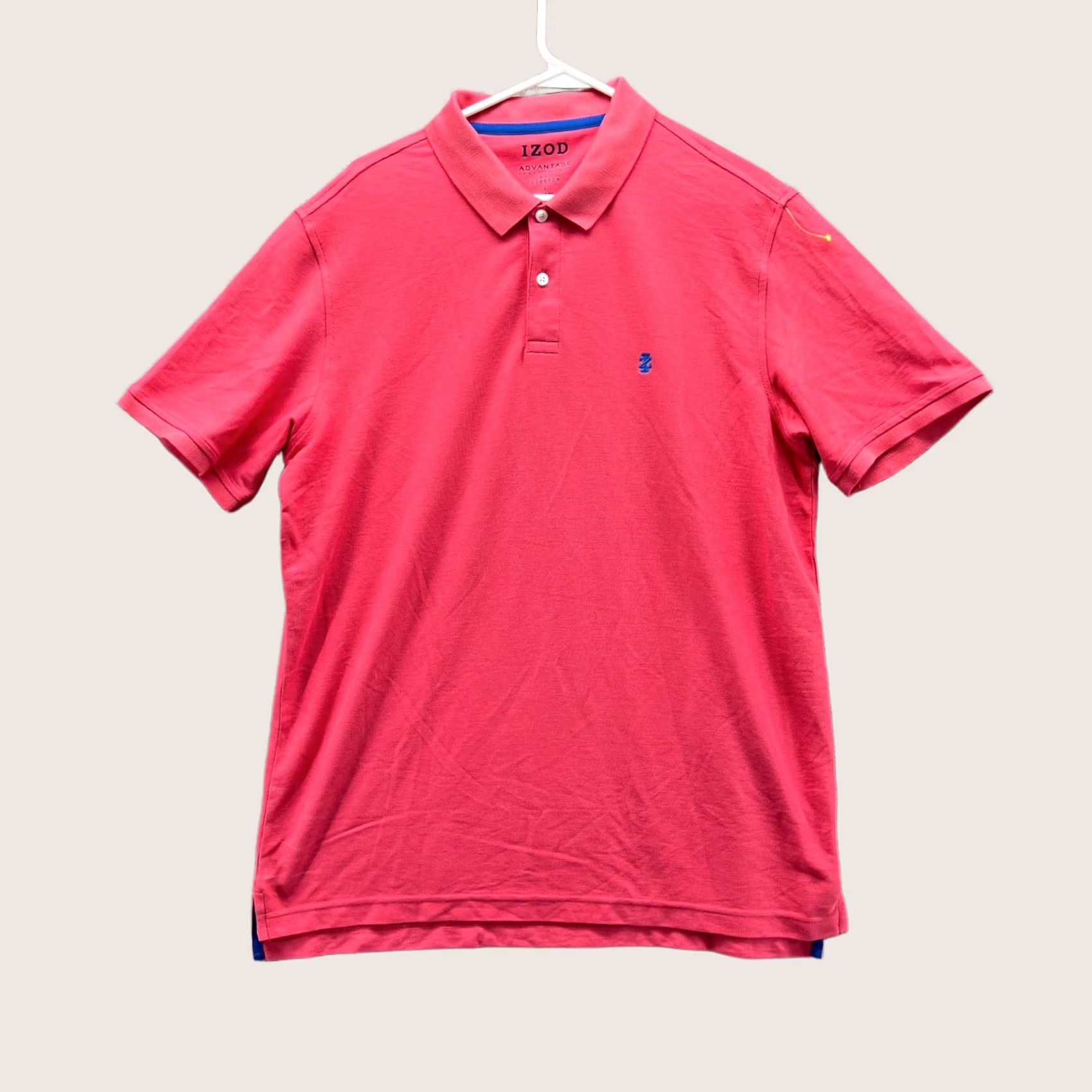Izod Izod Polo Shirt Men L Pink Blue Advantage Stretch Performance Casual Golf Shirt Size US L / EU 52-54 / 3 - 1 Thumbnail