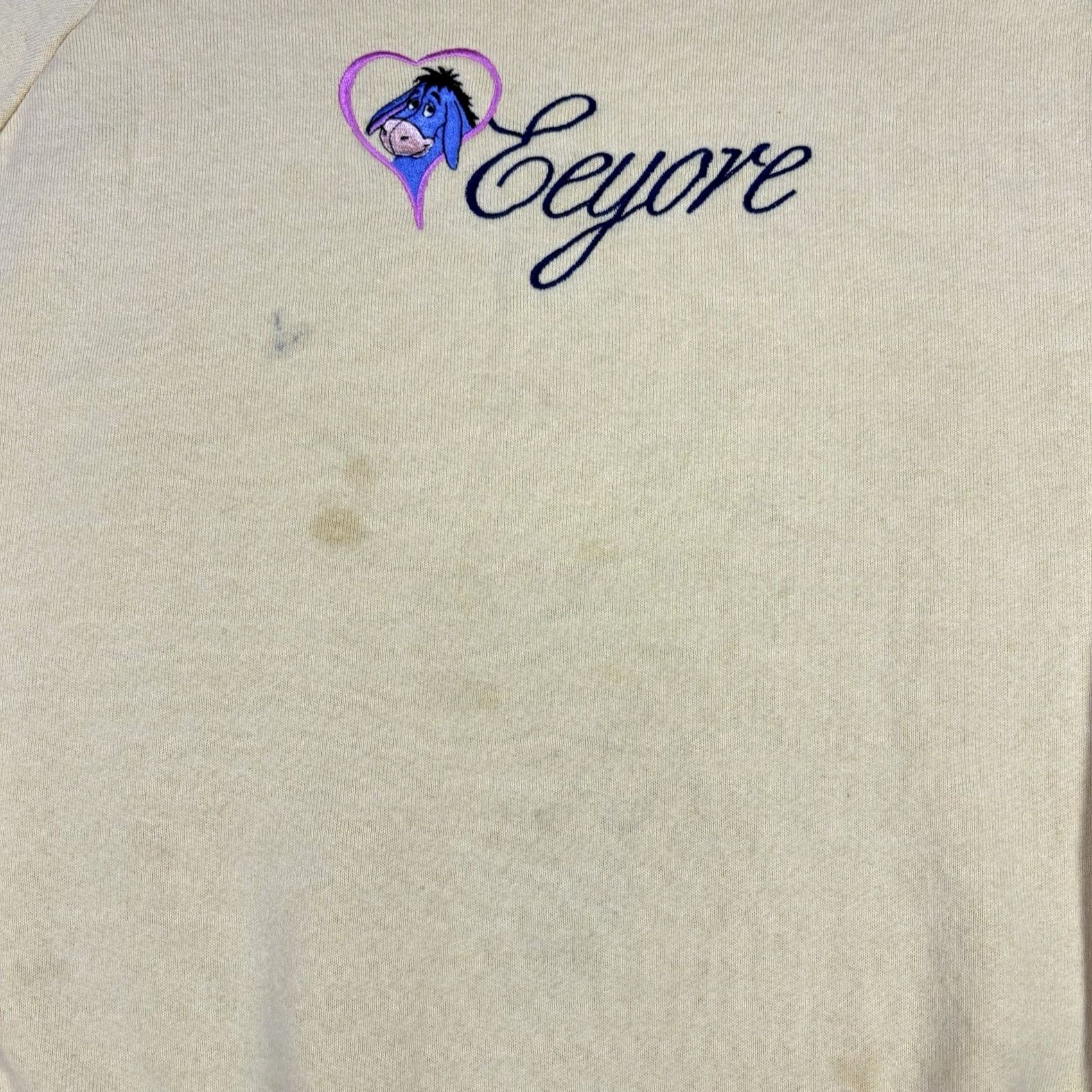 Disney VINTAGE Disney Eeyore Sweatshirt Yellow Raglan Crewneck Embroidered Women’s Large 90s Size L / US 10 / IT 46 - 6 Thumbnail