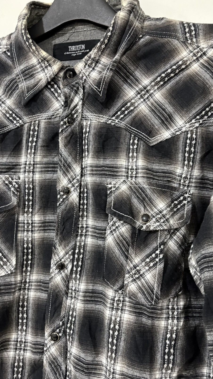 Japanese Brand Japanese Brand Thruxton Plaid Tartan Flannel Shirt 👕 Size US XL / EU 56 / 4 - 2 Thumbnail