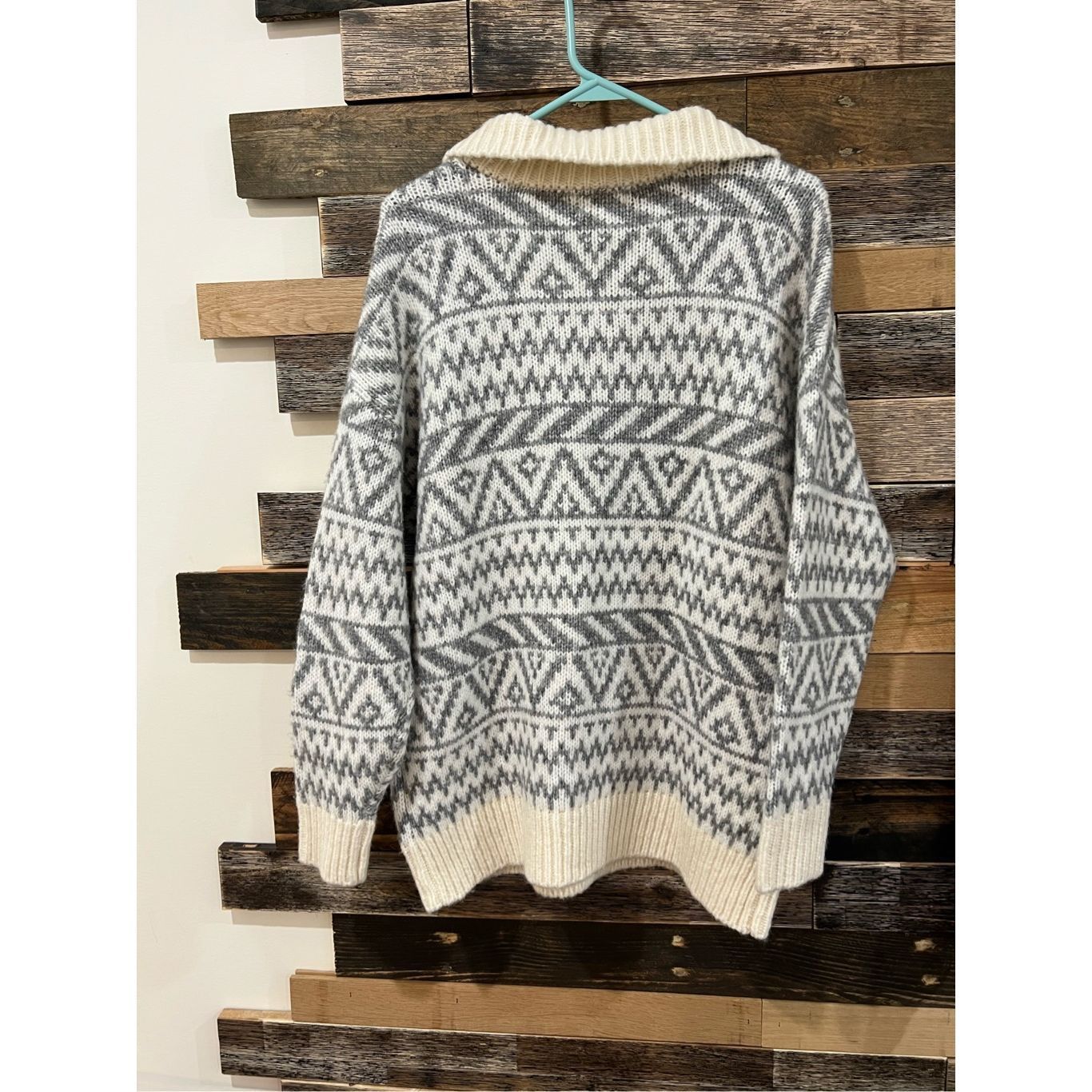 Other Aerie NWT Gray Cream Wool Blend 1/4 Zip Pullover Sweater Ove Size XS / US 0-2 / IT 36-38 - 3 Thumbnail