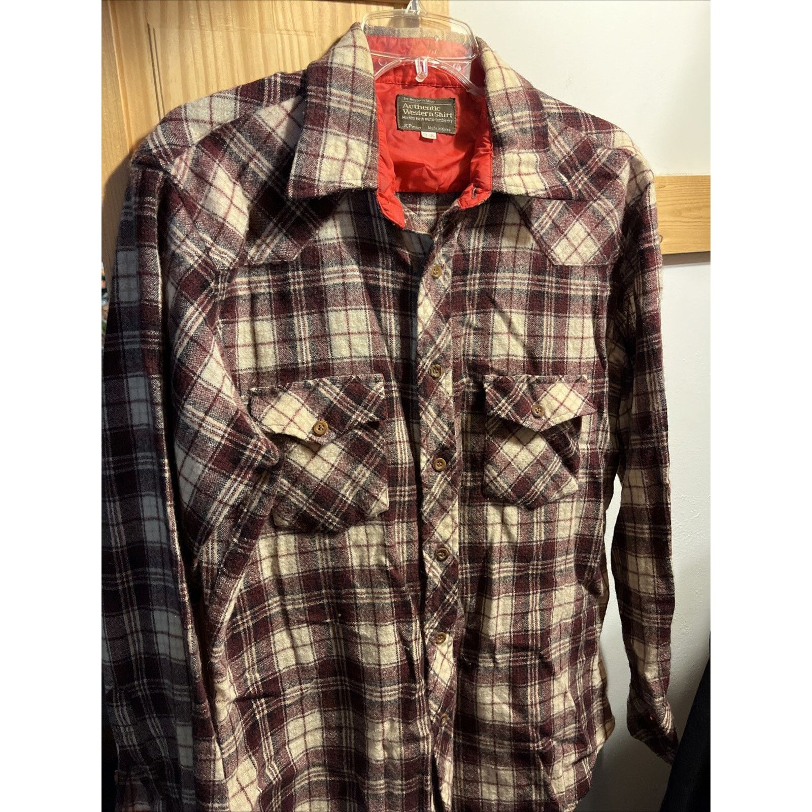 JCPenney JCPenny The Western Shop Men’s Wool Shirt 17 17-35 Flannel Size US L / EU 52-54 / 3 - 2 Thumbnail