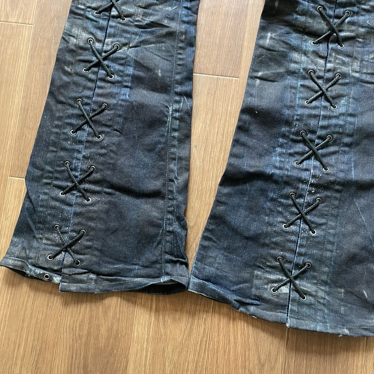 Tornado mart lace up coated bootscut jeans