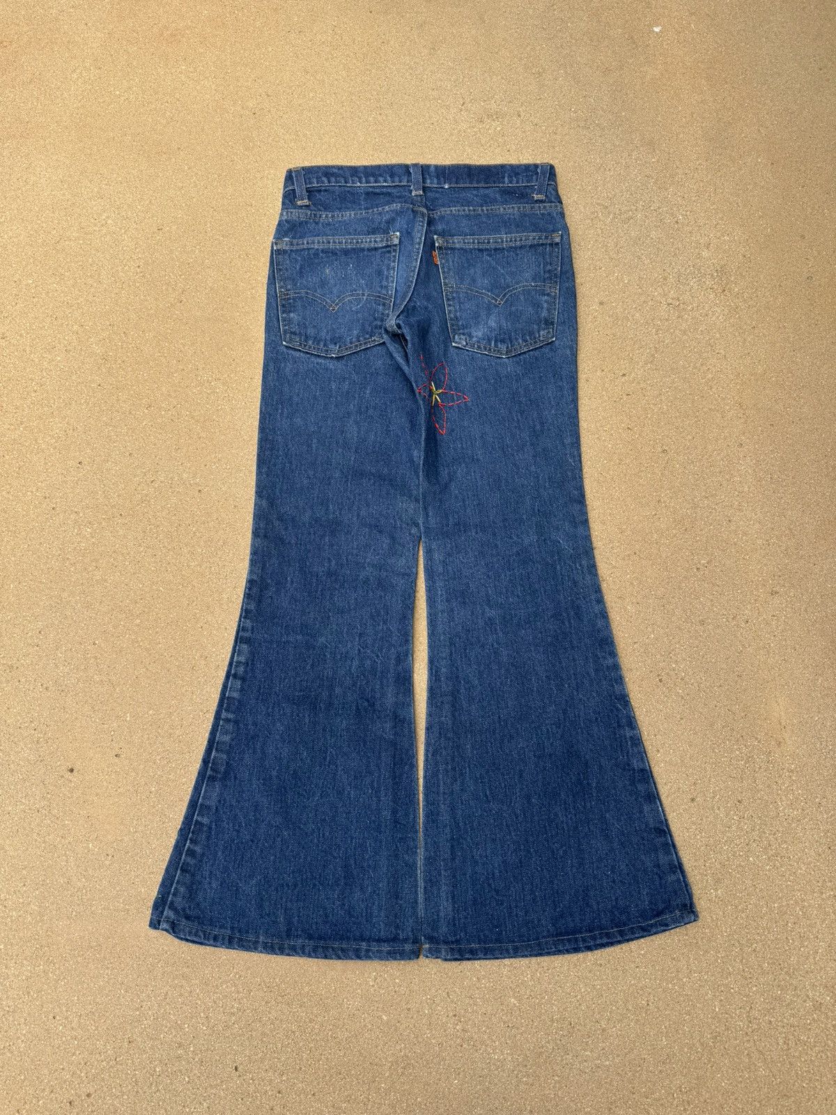 Levi's Vtg 80’s Levi’s 684 Orange Tab Bellbottom Floral Jeans 28x29 Size US 28 / EU 44 - 2 Thumbnail