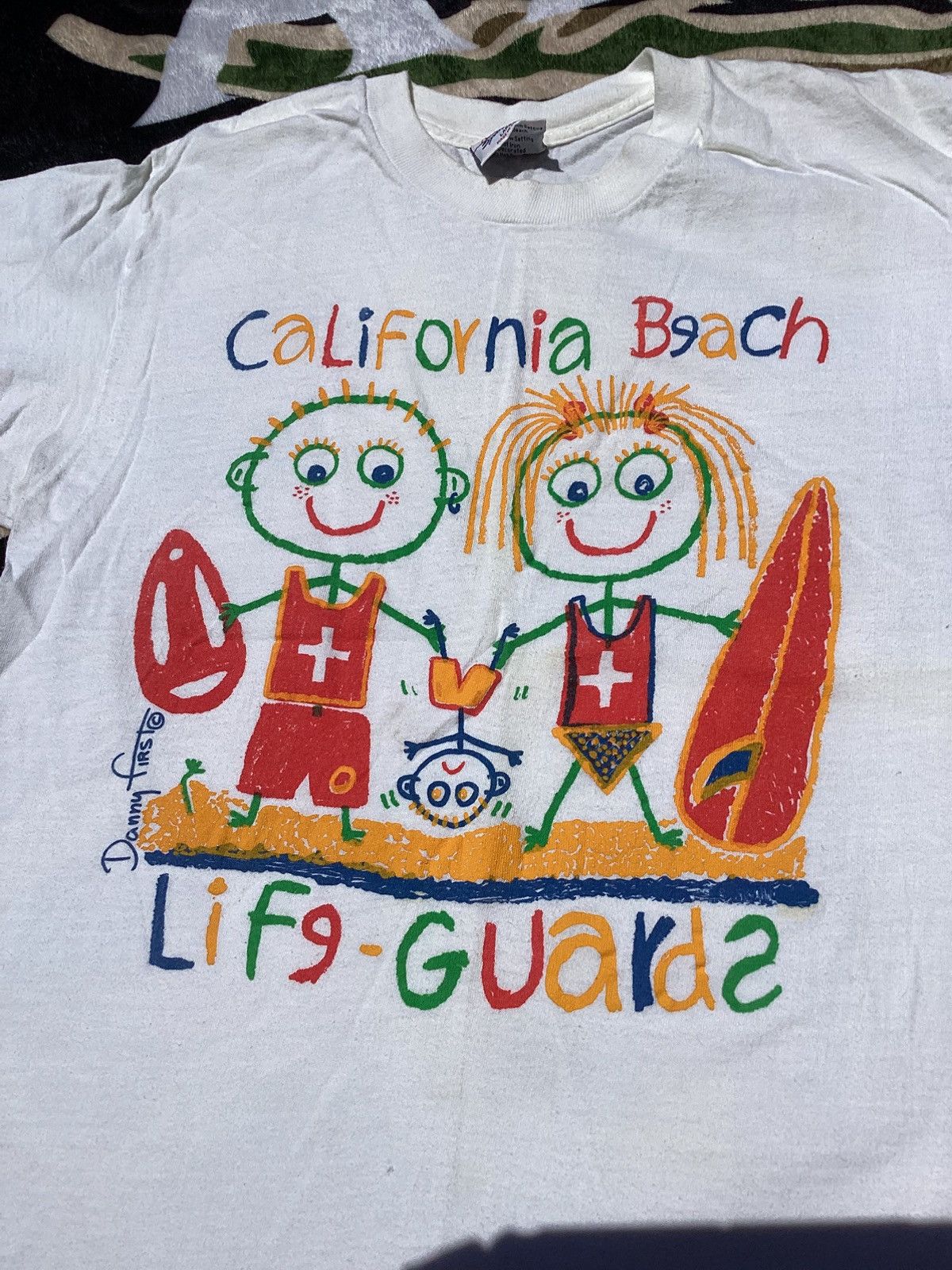 Vintage Vtg Cali beach lifeguard Danny first art single stitch Tee Size US L / EU 52-54 / 3 - 2 Thumbnail