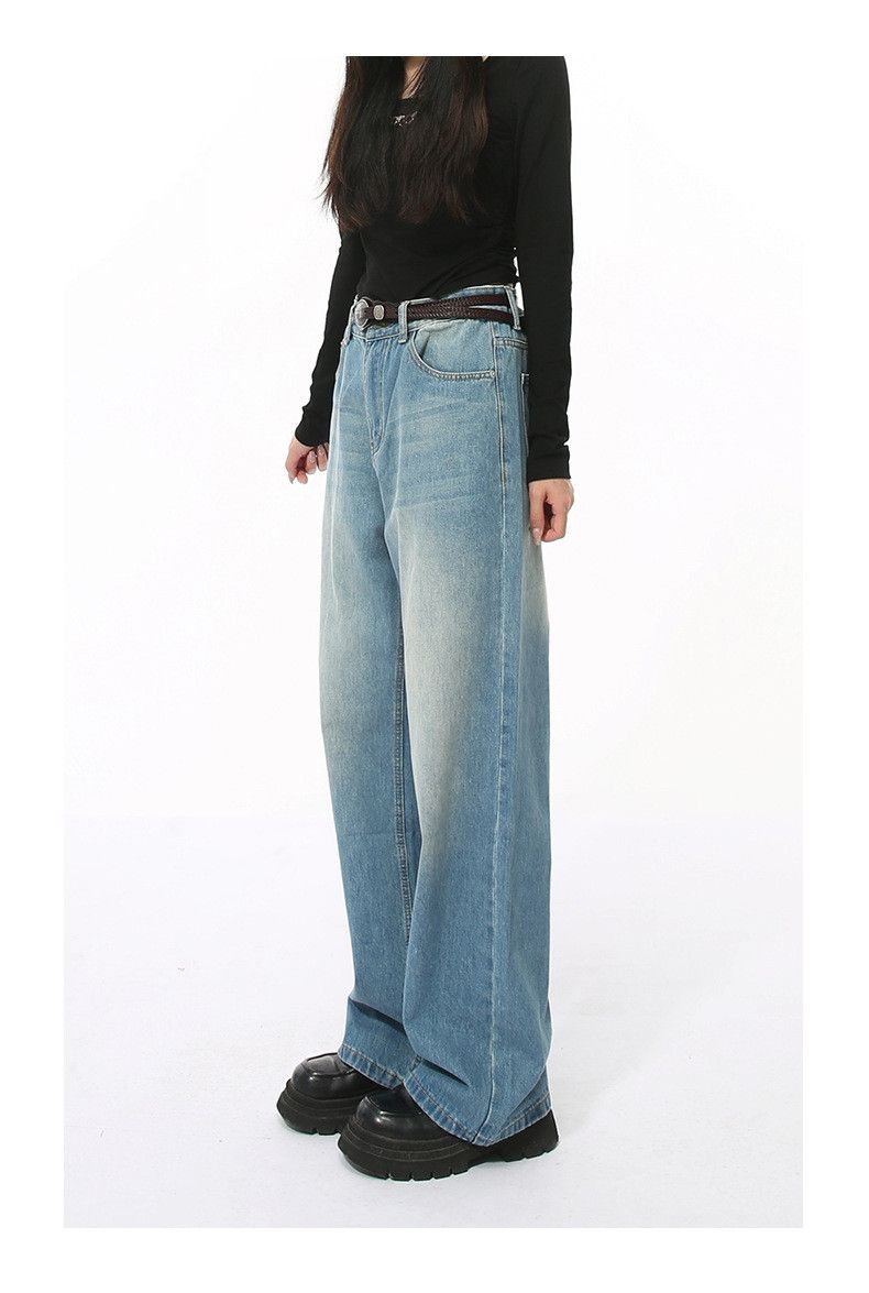 Japanese Brand Men's Japanese retro style wide-leg loose washed jeans Size US 32 / EU 48 - 5 Thumbnail