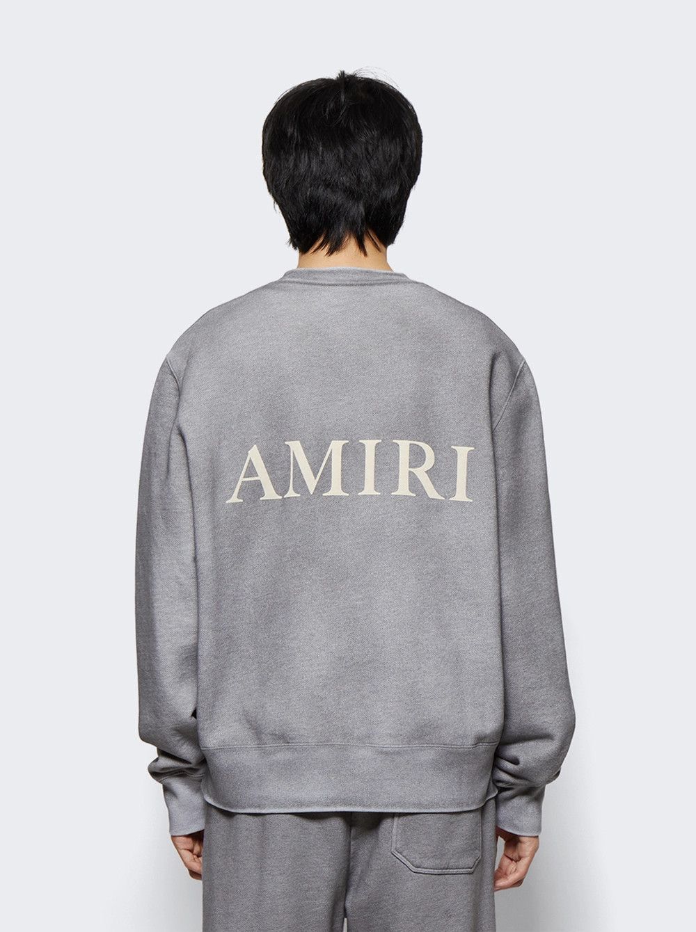 Amiri o1gr1nt1124 Aged Puff Logo Crewneck Sweatshirt in Grey Size US S / EU 44-46 / 1 - 5 Thumbnail