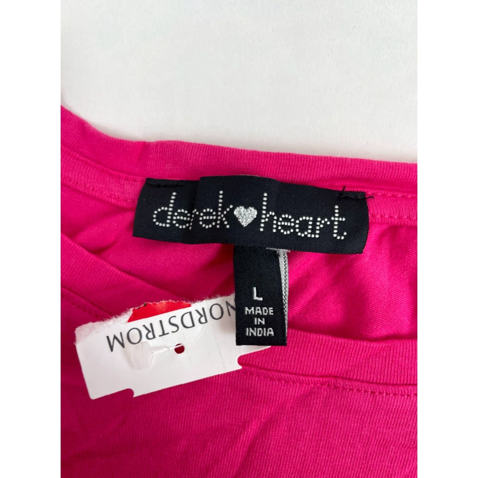 Vintage Derek Heart Shirt Women's L Pink Puff Cap Sleeve Round Neck Runs Small NWT Size L / US 10 / IT 46 - 6 Thumbnail