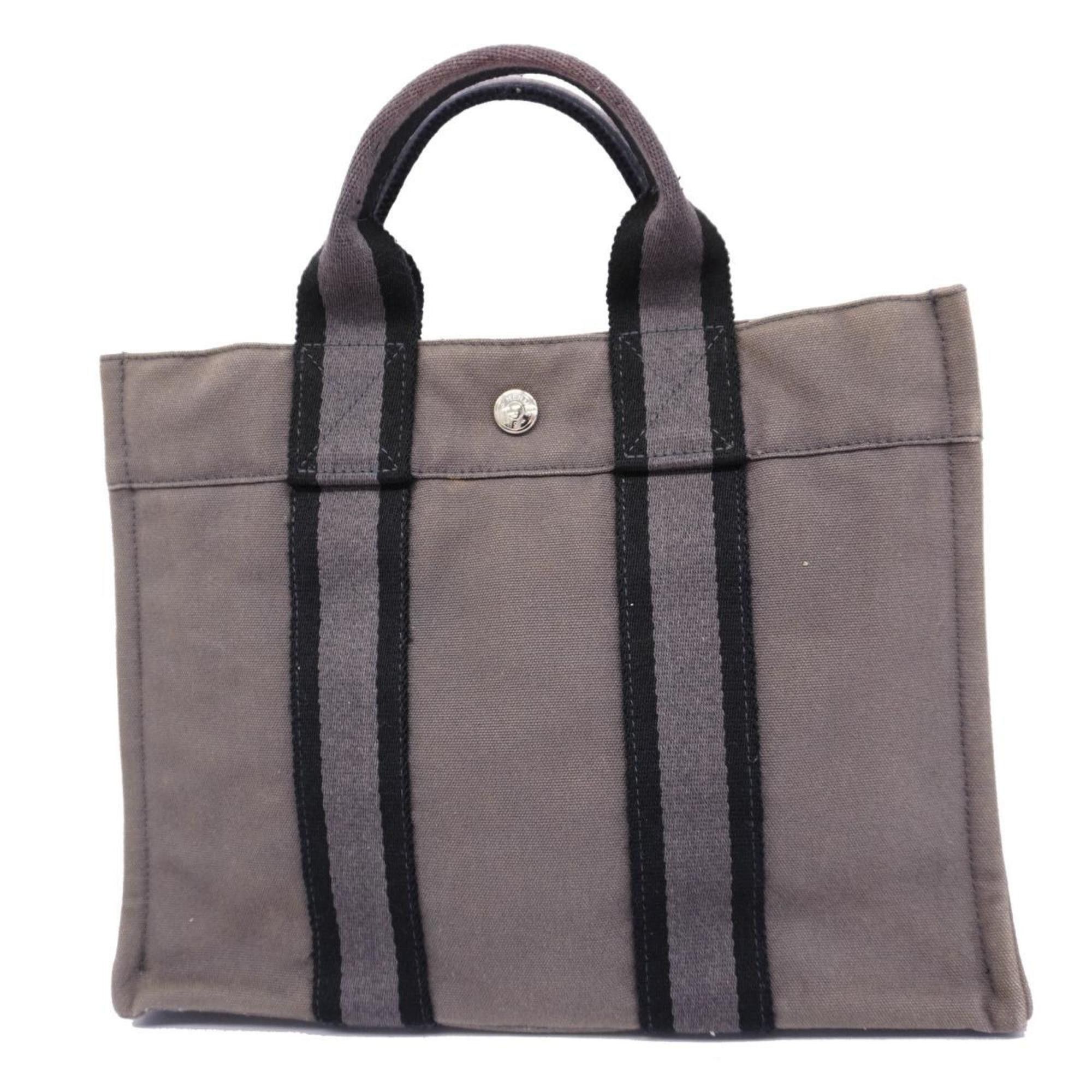 image of Hermes Tote Bag Foult Pm Canvas Grey Women's