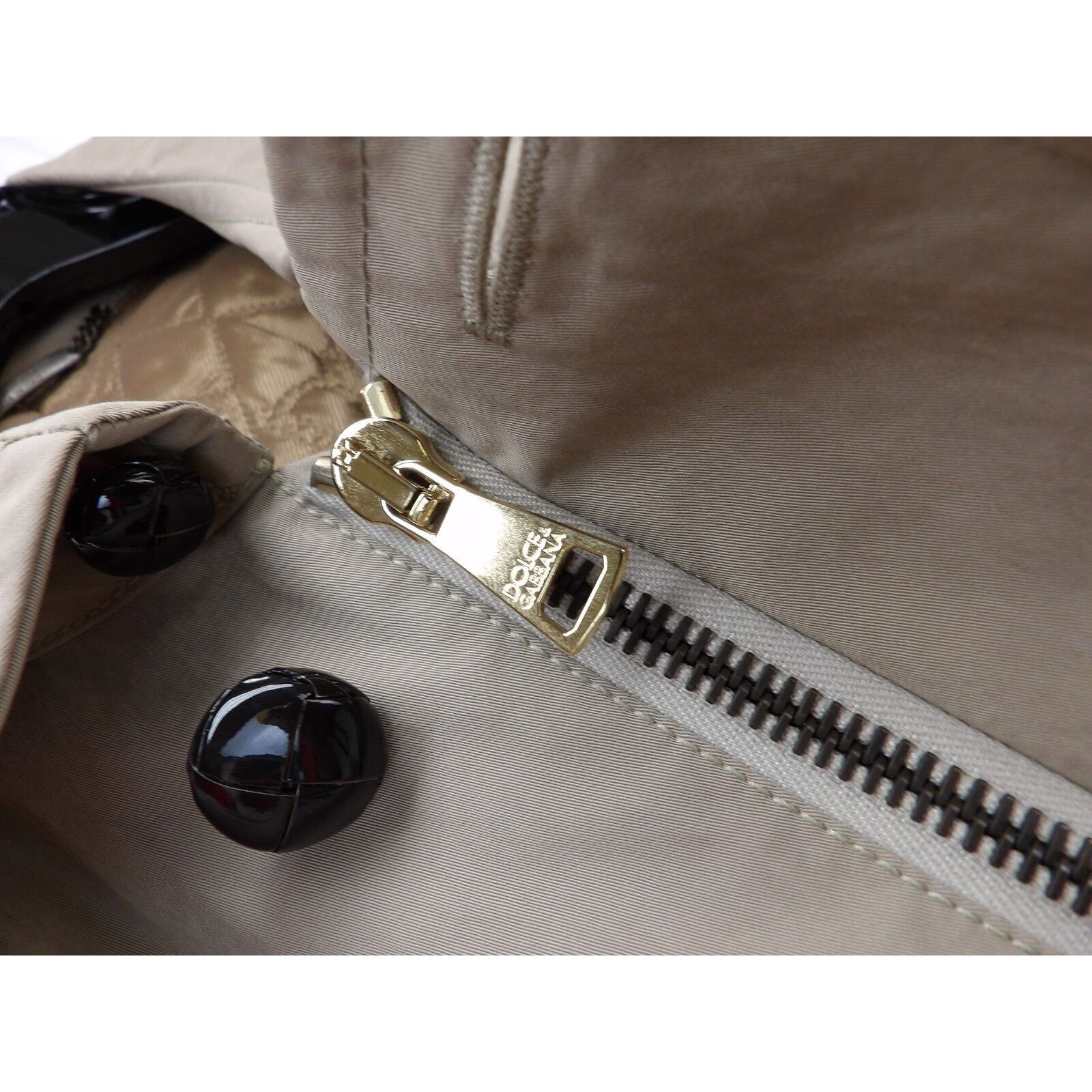 Dolce & Gabbana BEIGE COTTON BUTTON ZIPPER TRENCH EPAULET COAT 52 42 ITALY Size US L / EU 52-54 / 3 - 5 Thumbnail