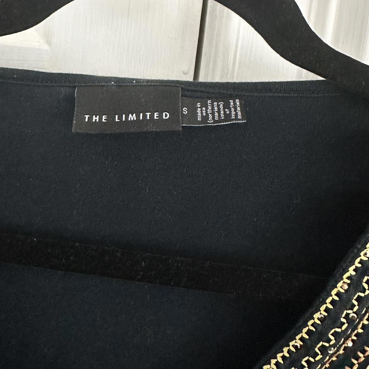 Designer THE LIMITED Women's Black and Gold Tshirt Size S / US 4 / IT 40 - 3 Thumbnail