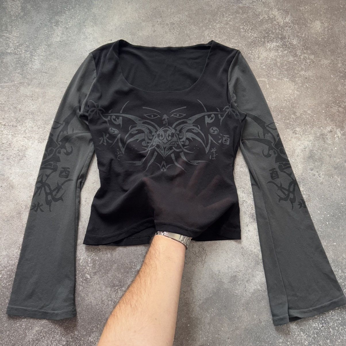 Japanese Brand × Vintage Japanese Tribal Gothic Mesh Long Sleeve Size M / US 6-8 / IT 42-44 - 1 Thumbnail