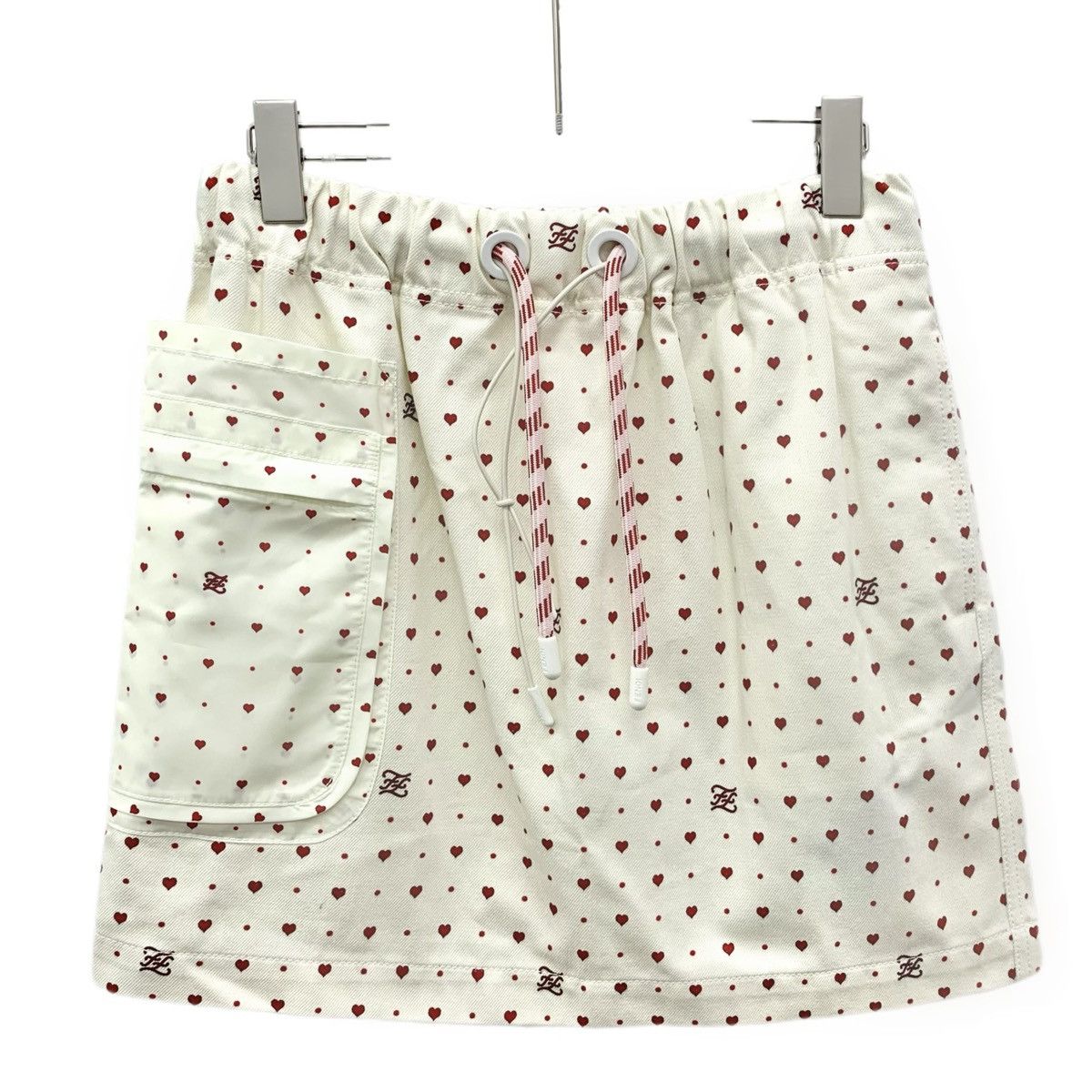 Fendi Fendi Beige All-over Heart Print Casual Mini Skirt K26WX Size 28" / US 6 / IT 42 - 1 Thumbnail