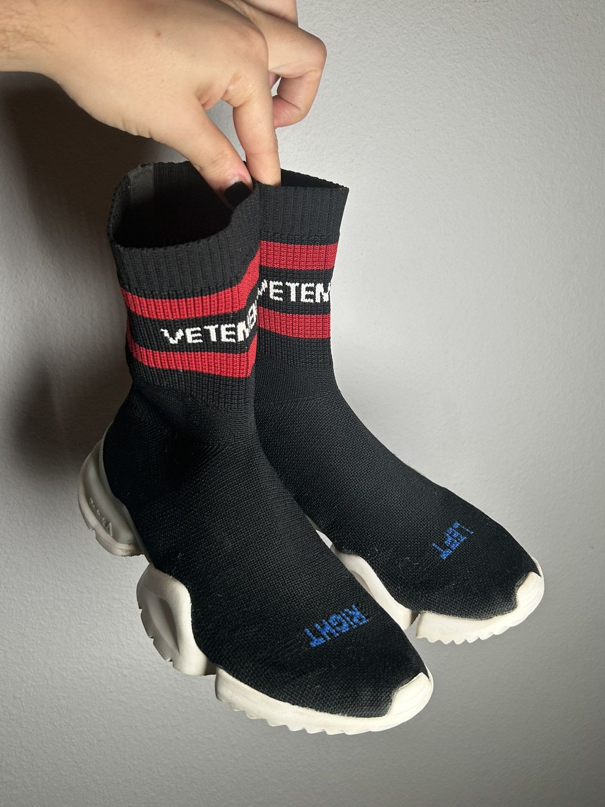 image of Peter Do x Reebok Left Right Sock Knit Sneakers in Black, Women's (Size 6)