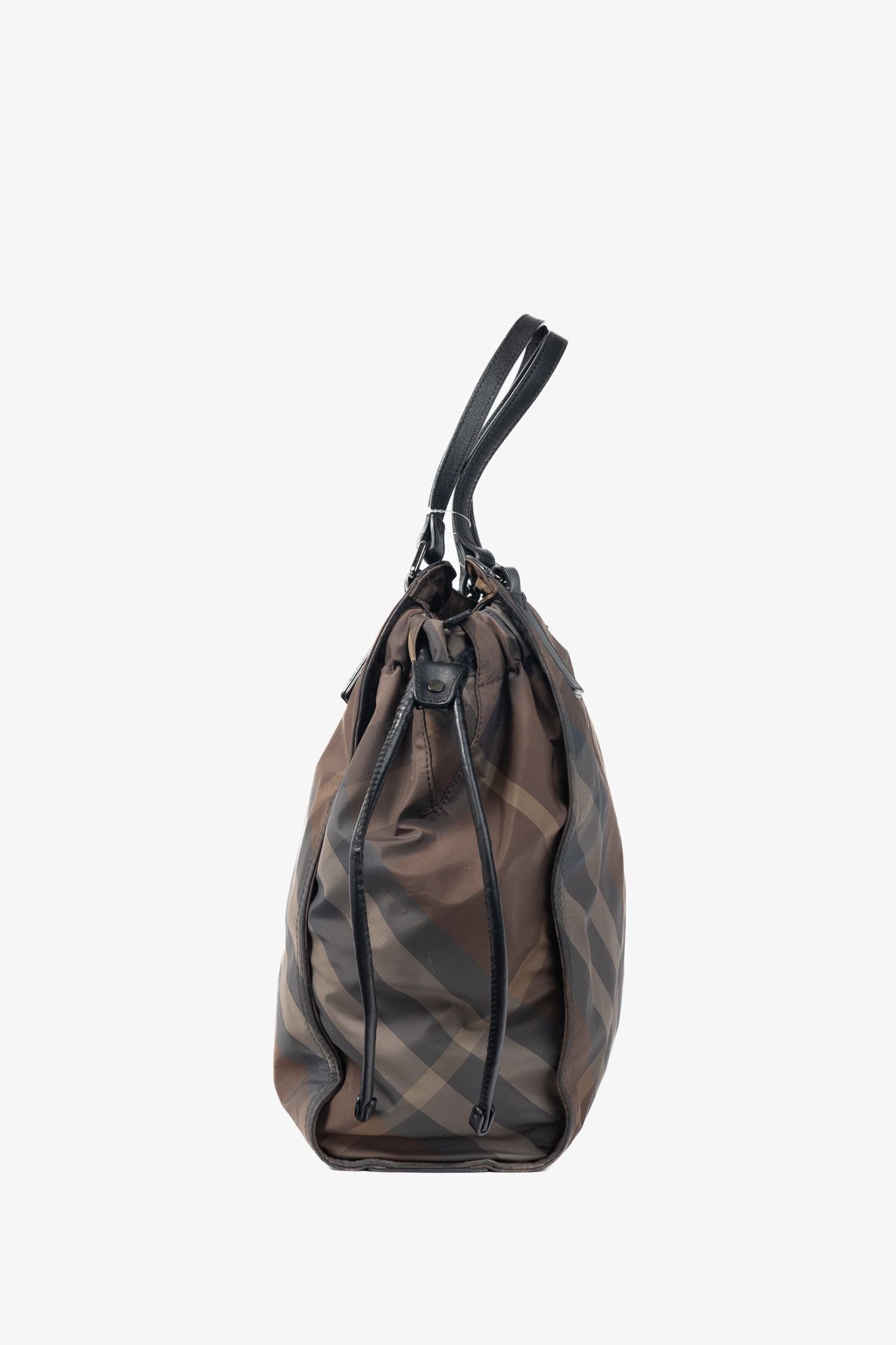Burberry Burberry Buckleigh Check Taffeta Leather-Trim Packable Tote Size ONE SIZE - 3 Thumbnail