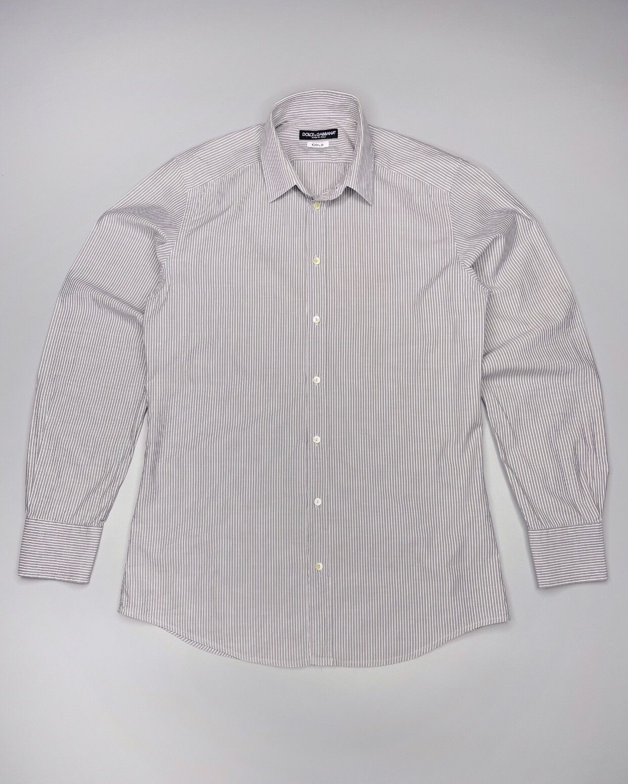 Dolce & Gabbana Dolce Gabbana Gold Stripped Button Up Shirt Size US M / EU 48-50 / 2 - 1 Thumbnail
