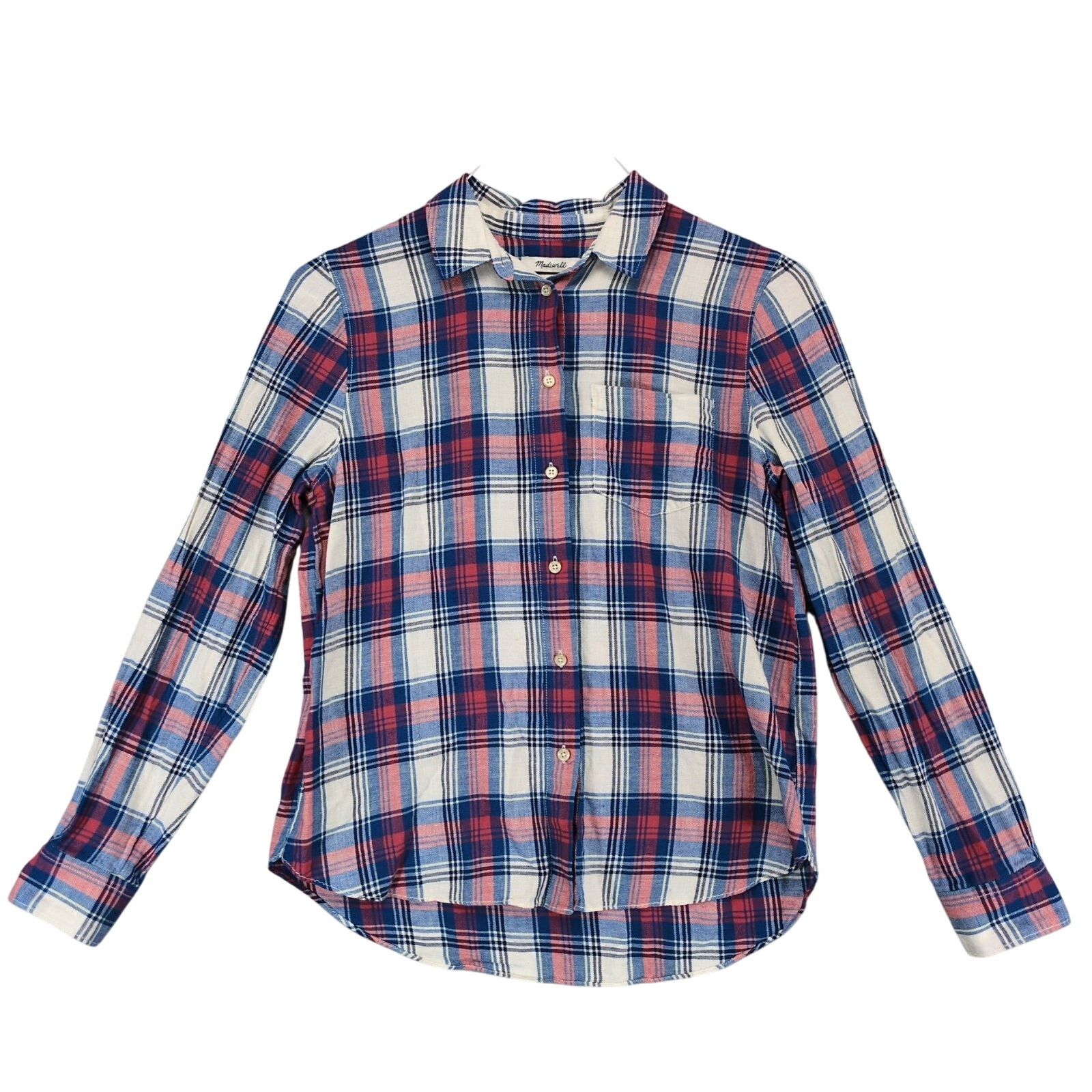Madewell Madewell Women's M Long Sleeve Shrunken Flannel Button Shirt Size M / US 6-8 / IT 42-44 - 1 Thumbnail