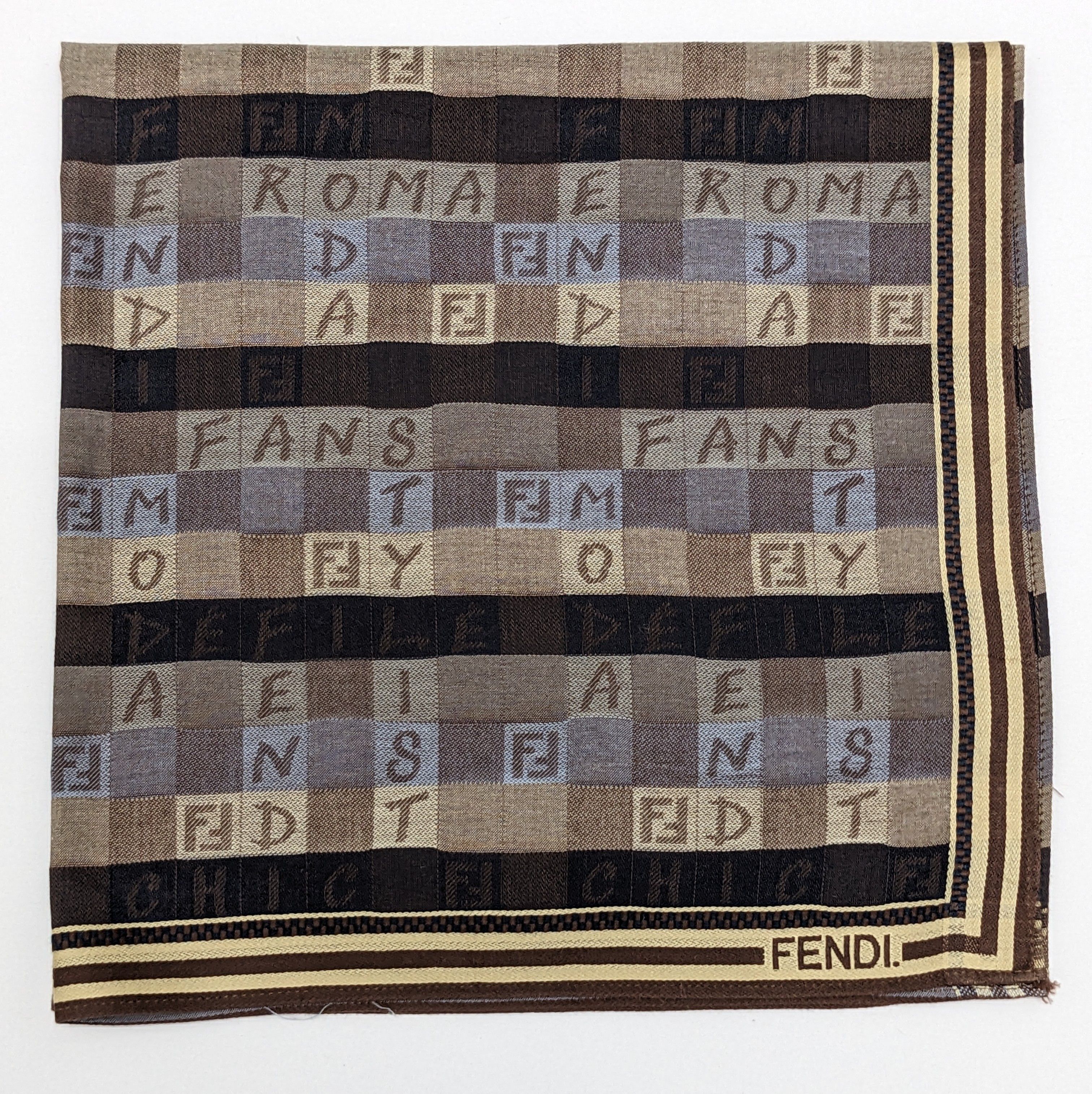 Fendi Vintage FENDI Word Search Brown Blue Typography Logo Size ONE SIZE - 1 Thumbnail