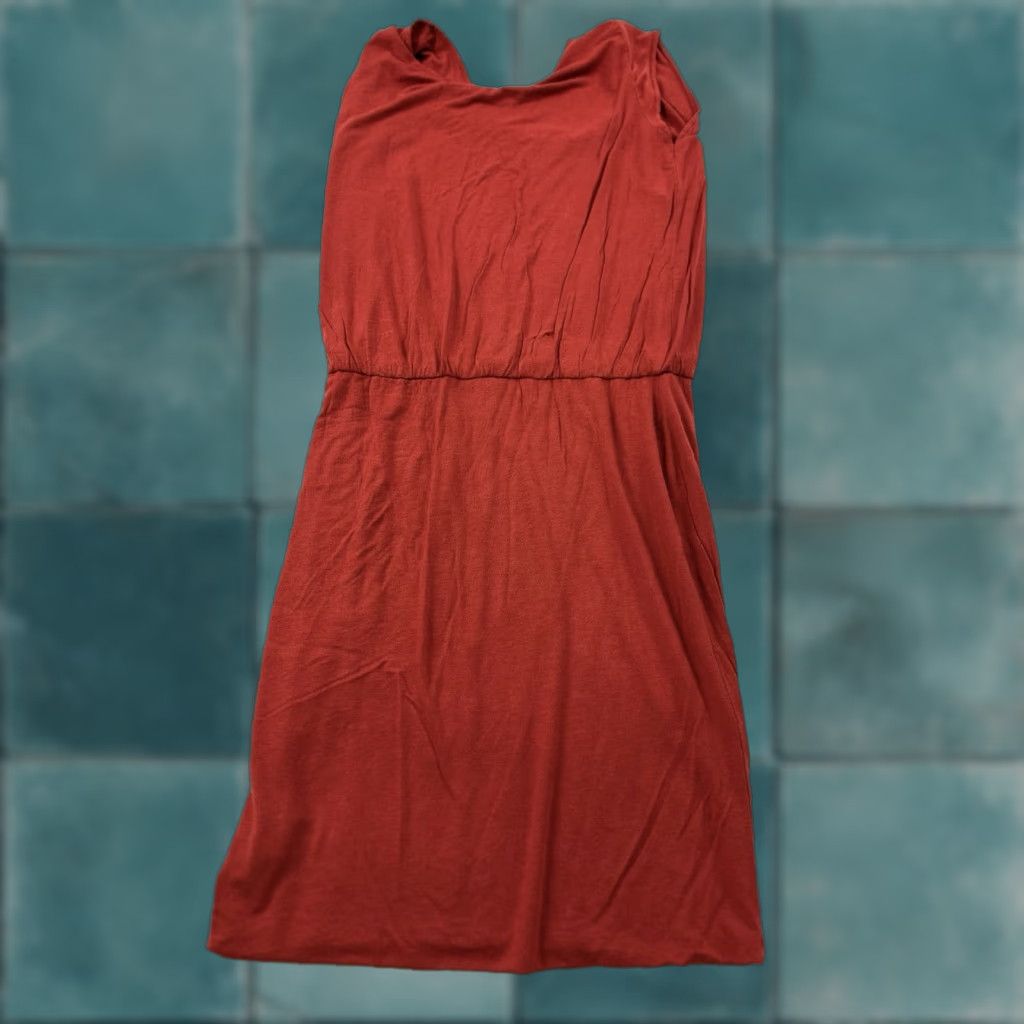 Prana Prana Dress Womens S Red Sleeveless Cowl Neck Short Solid Spandex Modal Shirt Dress Size S / US 4 / IT 40 - 1 Thumbnail