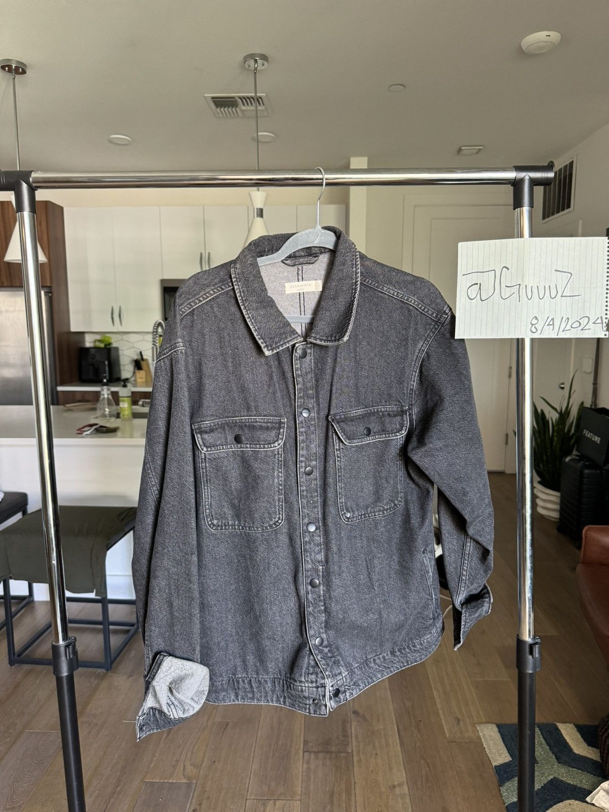 Allsaints Allsaints Black Denim Jacket Size US L / EU 52-54 / 3 - 3 Thumbnail