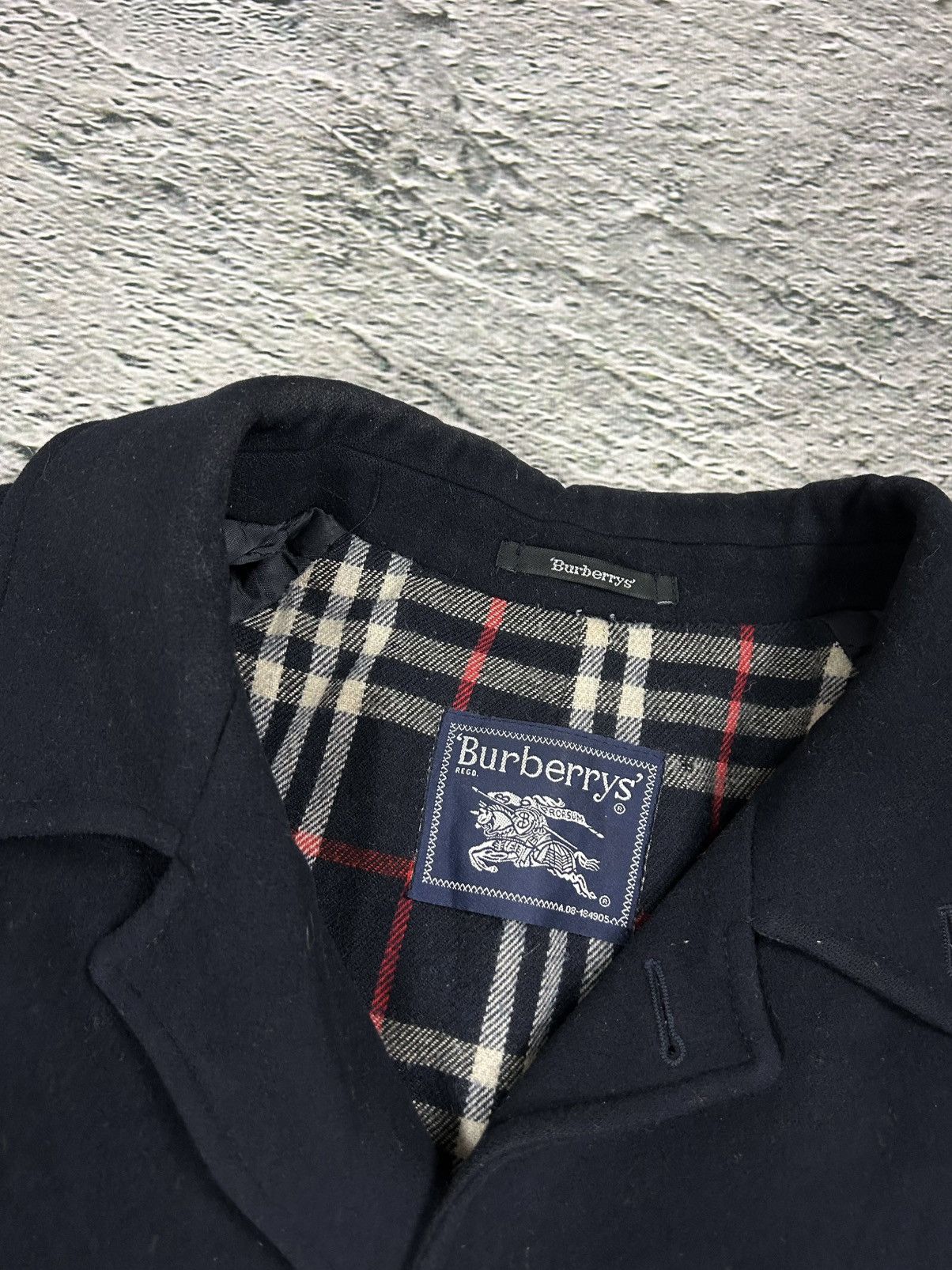 Burberry Burberrys coat navy vintage nova check Burberry wool Size US XL / EU 56 / 4 - 2 Thumbnail